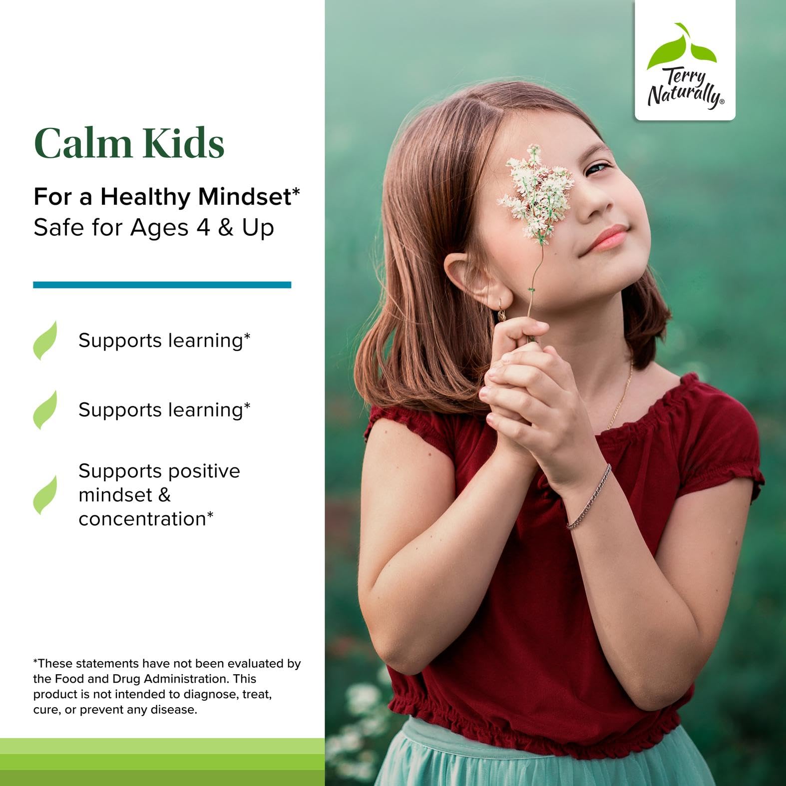 Terry Naturally Calm Kids - Calm Child Supplement - Brain Health for Focus, Memory & Concentration - Attention Supplement for Kids - Support Learning & Concentration - 60 Capsules Terry NaturallyAu supplements