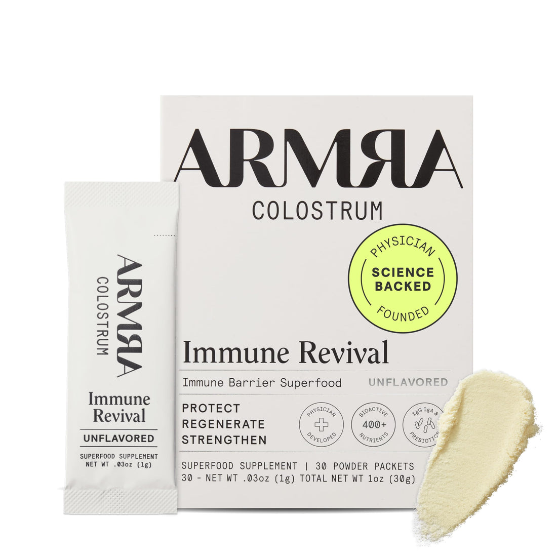 ARMRA Colostrum Powder | Unflavored | Gut Health & Bloating | Skin & Hair | Immunity | Keto, Gluten & Fat-Free | 30 Servings ARMRAUS supplements