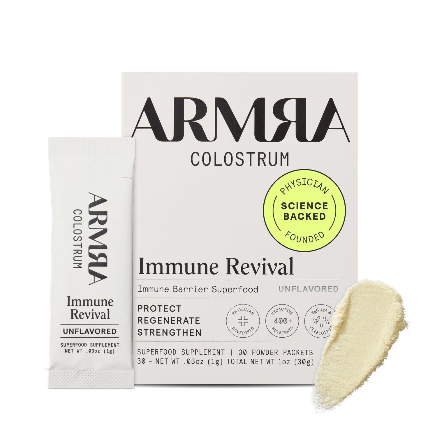 ARMRA Colostrum Powder | Unflavored | Gut Health & Bloating | Skin & Hair | Immunity | Keto, Gluten & Fat-Free | 30 Servings ARMRAUS supplements
