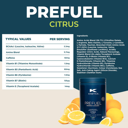 Kinetica PreFuel, Pre Workout, 5.7g Amino Acids & 2.2g BCAA's per Serving, 30 Servings KineticaUS supplements