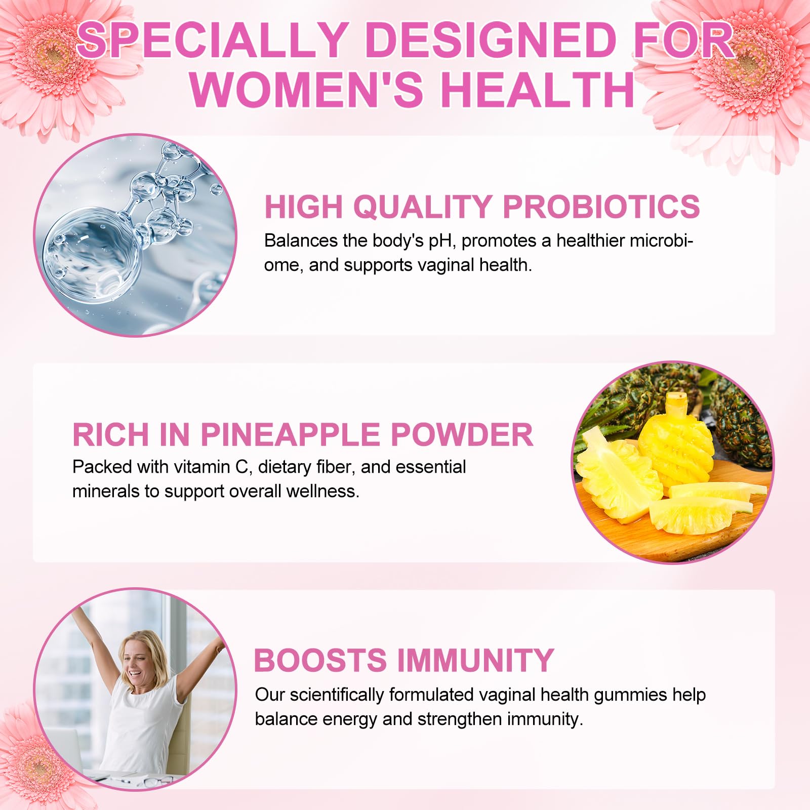 Vital Source Feminine Gummies - Feminine Balance Gummies for Women ph Natrual Famale Balance Cummie - Collagen Gummie - Pineapple PH Balance Gummie for Women Support Women’s Health - 60PCS TooffiAu supplements