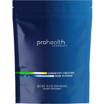 ProHealth Longevity Micronized Creatine. Pharmaceutical Grade Creatine Monohydrate is Easier on Kidneys. Supports Brain Function and Muscle Growth as You Age. 5 g/Serving, 90 Servings, 3 Month Supply ProHealthAu supplements