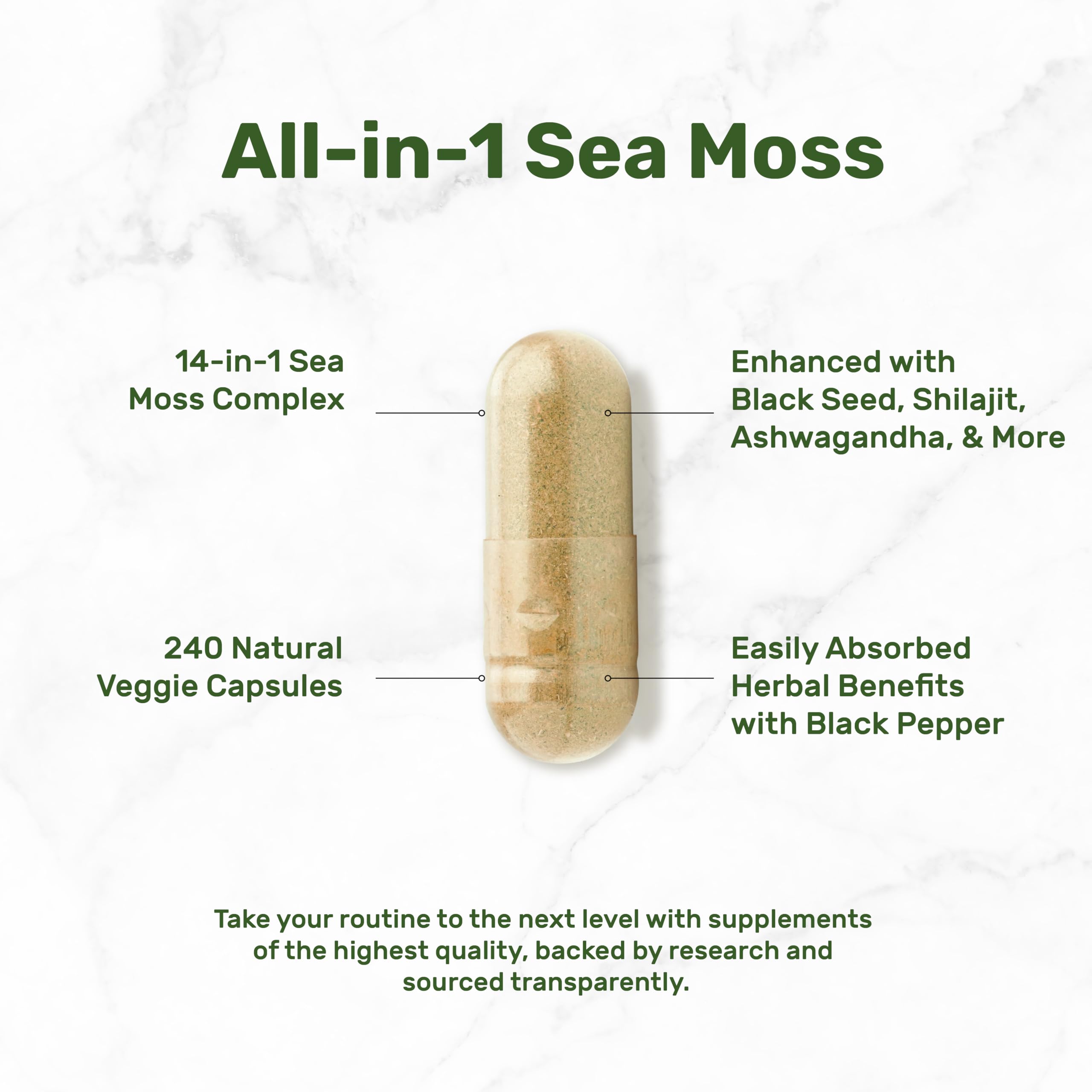 DEAL SUPPLEMENT Irish Sea Moss 240 Veggie Capsules – 14 Superfood Complex with Black Seed Oil, Ashwagandha, & Ginger DEAL SUPPLEMENTAu supplements