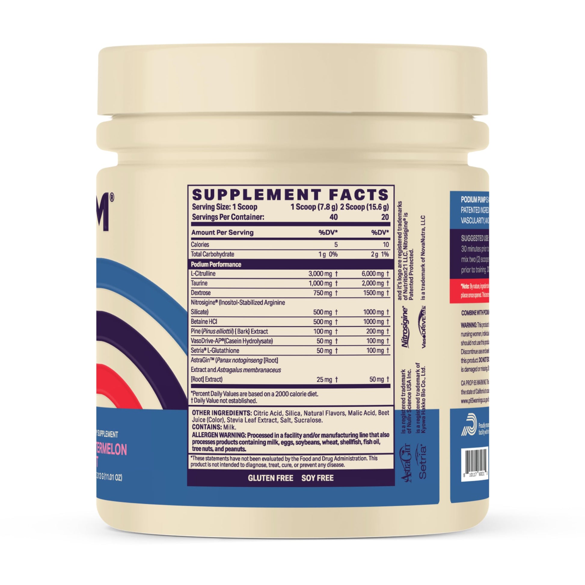 Podium Nutriton, Pump, Stimulant Free Pre-Workout, 40 Servings (Watermelon Mint) Podium NutritionAu supplements