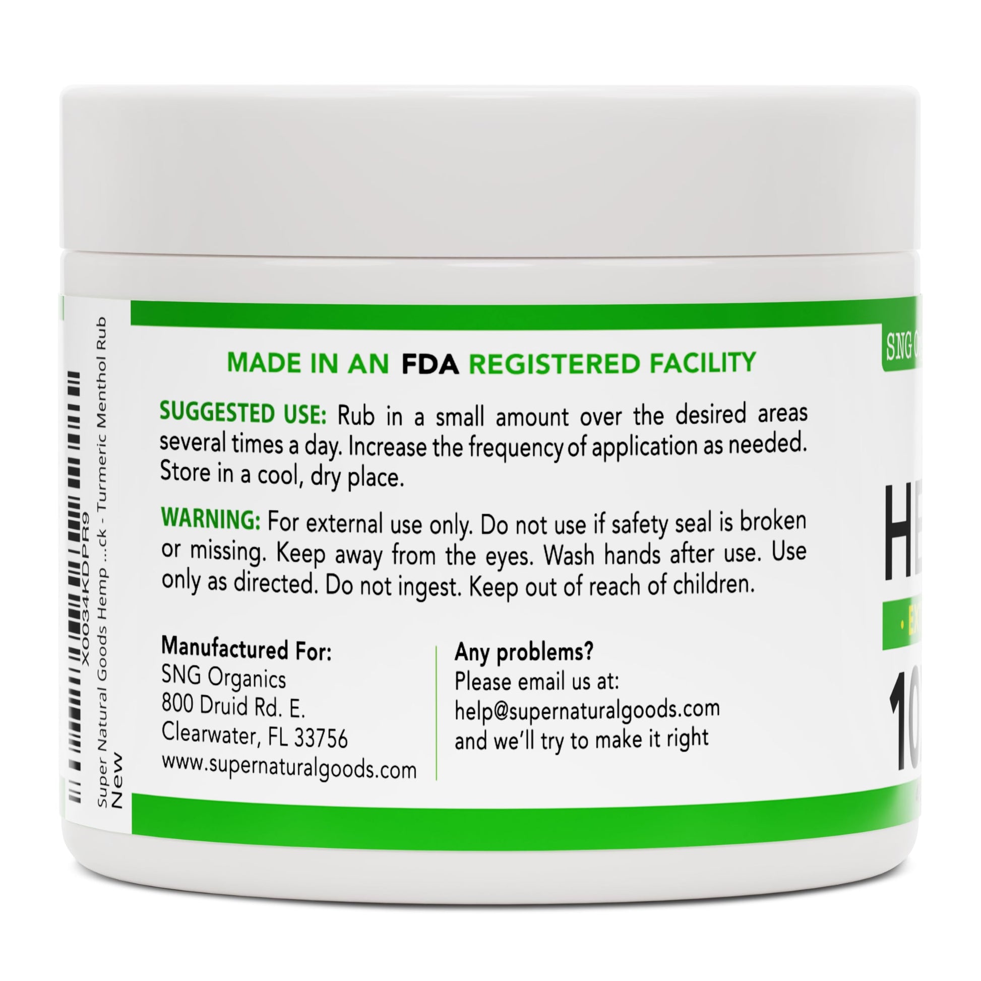 Super Natural Goods Hemp Cream with Hemp Oil, Turmeric, Arnica & Menthol – Botanical Cream with a Cooling Sensation for Localized Application (8oz) Super Natural GoodsAu supplements