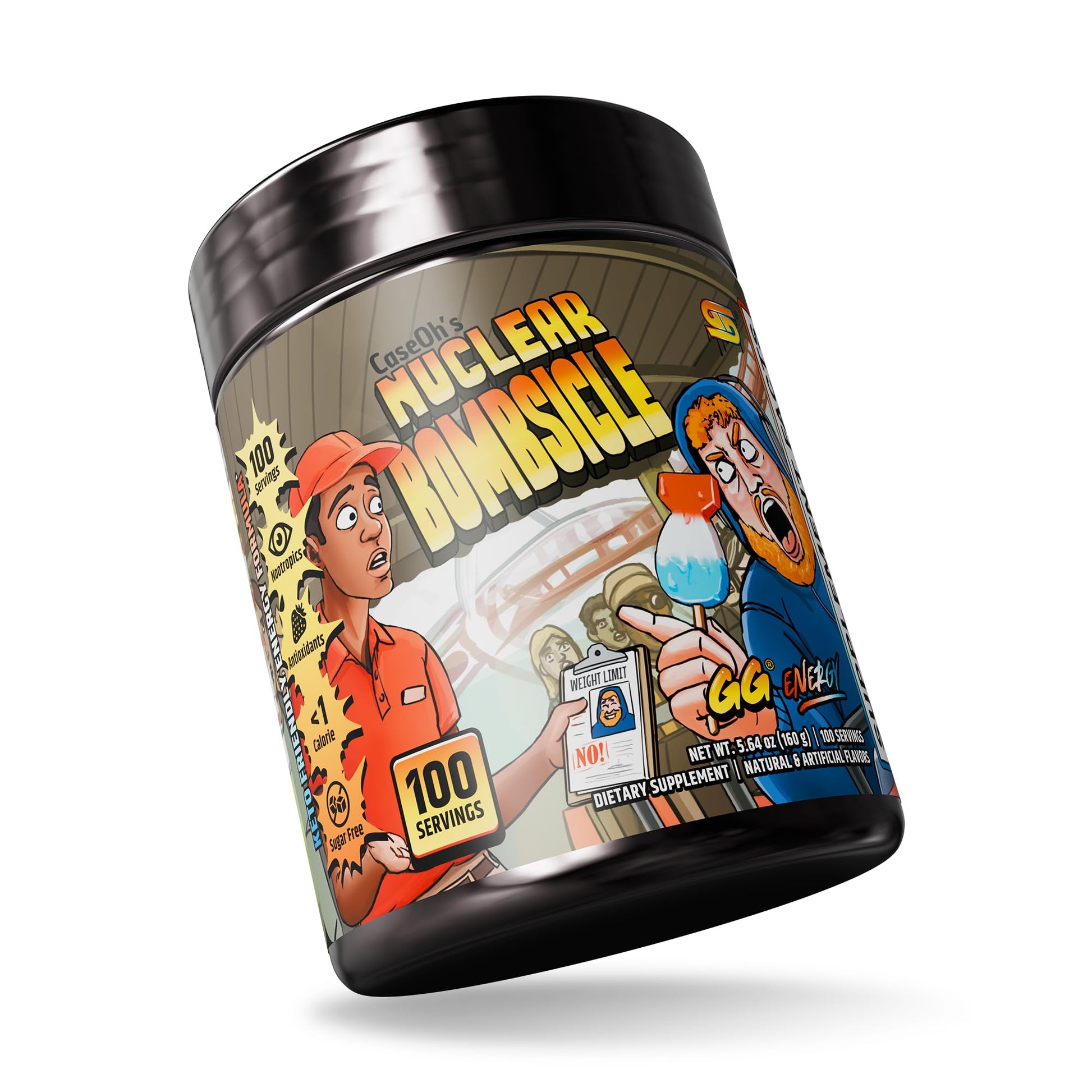 Gamer Supps GG Energy - CaseOh's Nuclear Bombsicle by CaseOh (100 Servings) - Keto Friendly Gaming Energy and Nootropic Blend, Sugar Free + Organic Caffeine + Vitamins + Immune Support, Powder Drink Gamer SuppsAu supplements