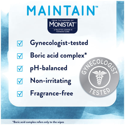 Monistat Maintain Boric Acid Odor Control Kit, 10 Feminine Wipes & 10 Boric Acid Suppositories for Women, Fragrance-Free and Non-Irritating pH Balanced Formulas to Control Vaginal Odor MonistatUS supplements
