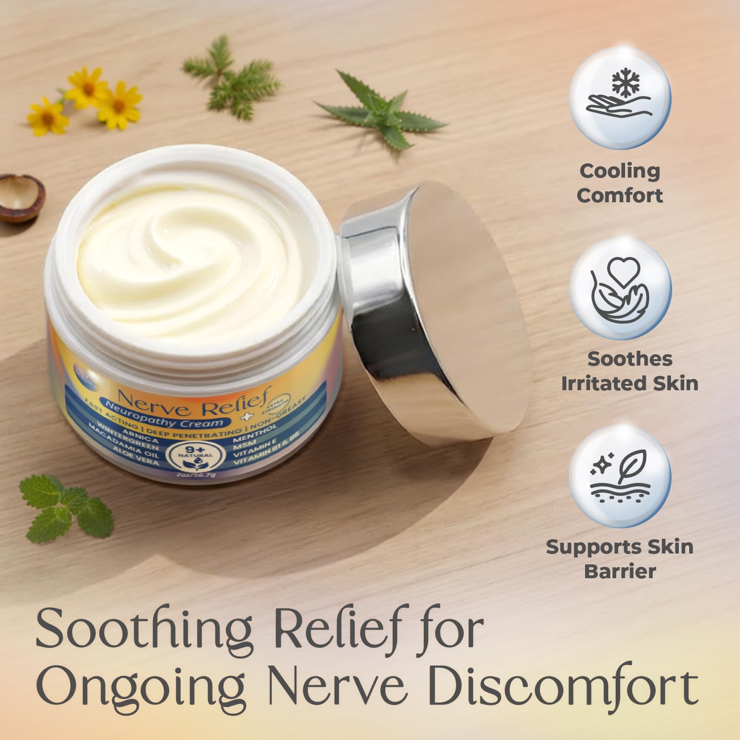 PURPLE CANYON Nerve Pain Relief Cream for Neuropathy – for Feet & Legs | MSM, Arnica, Alpha Lipoic Acid | Fast-Absorbing, Non-Greasy Formula | 2 oz PURPLE CANYONAu supplements