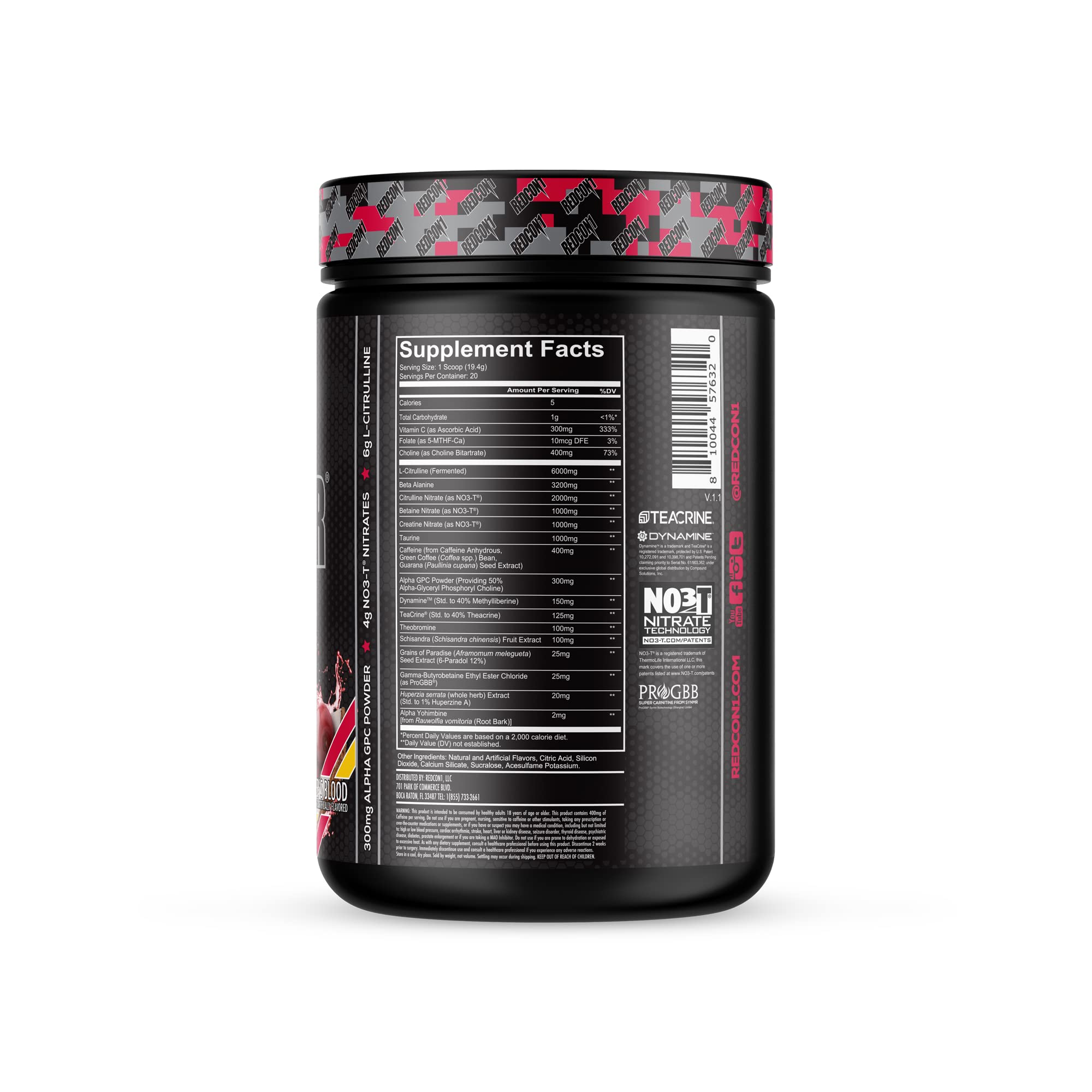 REDCON1 Total War Black Ops Extreme Preworkout Powder, Tigers Blood, High Stimulant REDCON1US supplements
