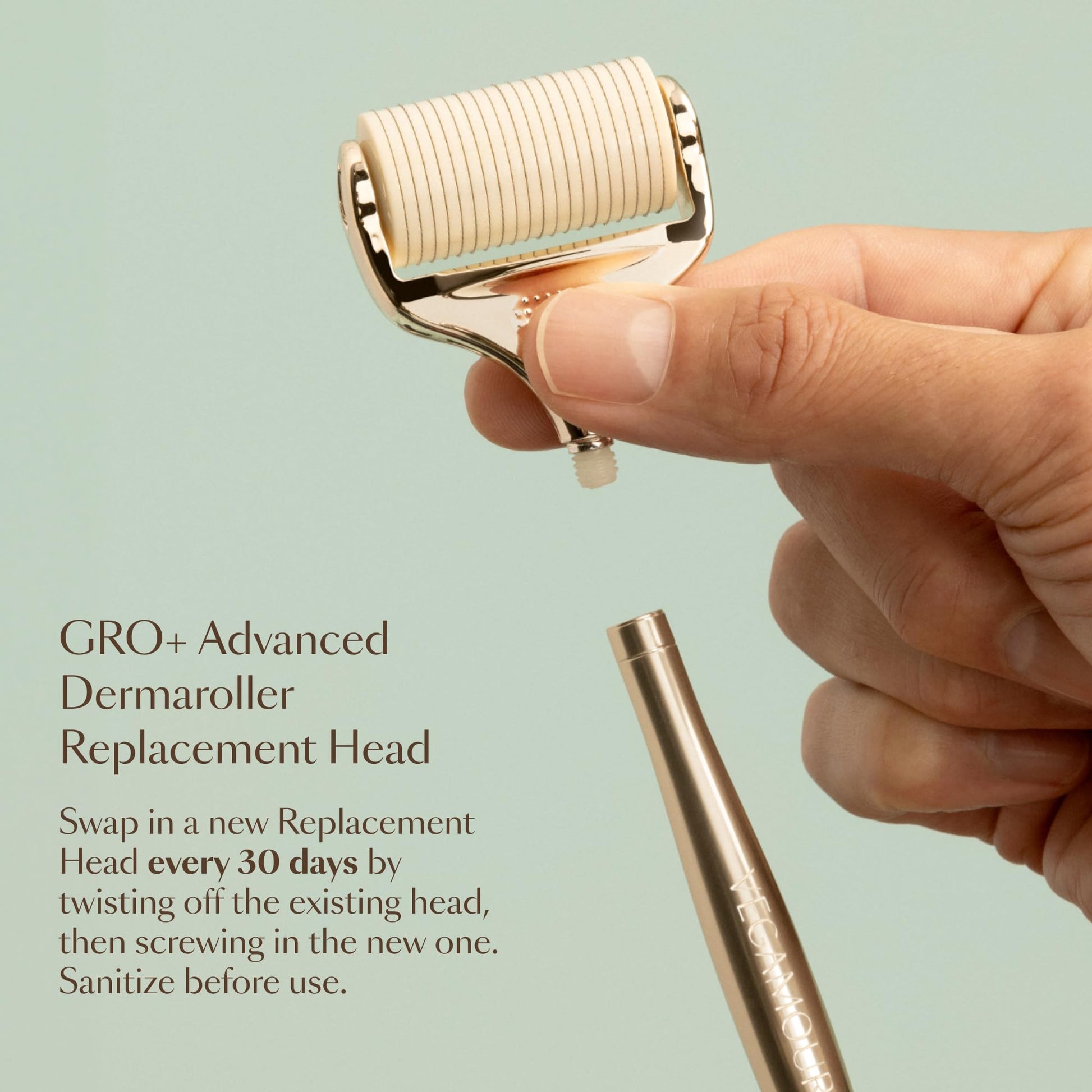 VEGAMOUR GRO+ Advanced Dermaroller Replacement Head | 1,200 Microneedle 0.25mm Scalp Tool | Gently Exfoliates the Scalp | (No Handle, Replacement Head Only) VEGAMOURAu supplements
