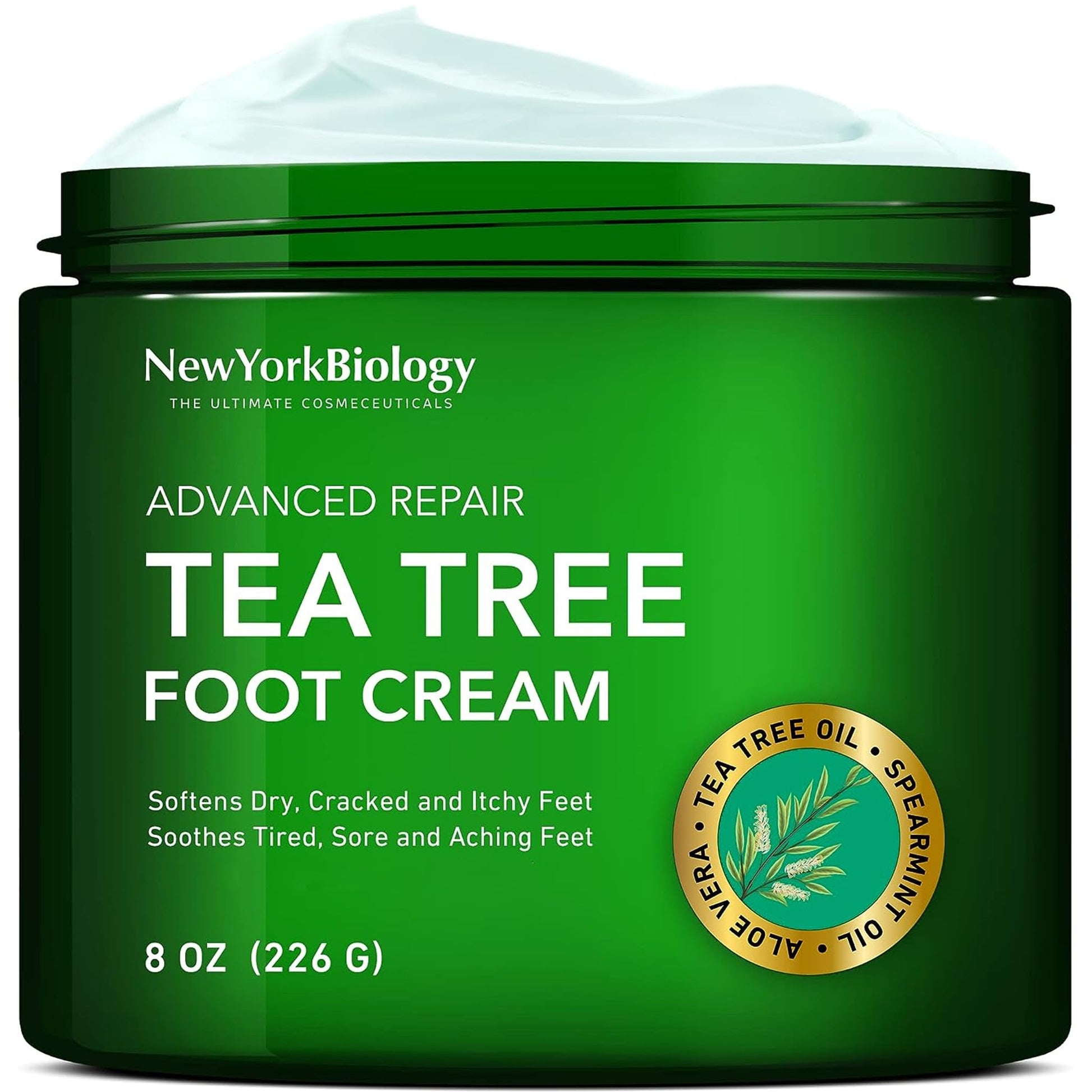 New York Biology Tea Tree Oil Foot Cream for Dry Cracked Feet, Athletes Foot, Nail Fungus NEW YORK BIOLOGY THE ULTIMATE COSMECEUTICALSUS supplements