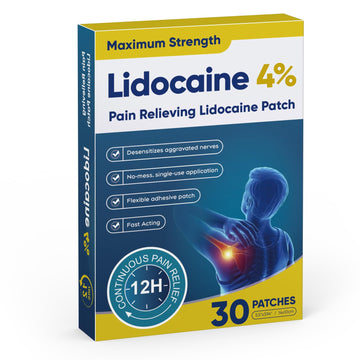 Teemofe 4% Lidocaine Pain Relief Patches – Maximum OTC Strength, Fast-Acting Targeted Relief, 30 Count, for Everyday Muscle & Joint Discomfort - 260130-2 TeemofeAu supplements