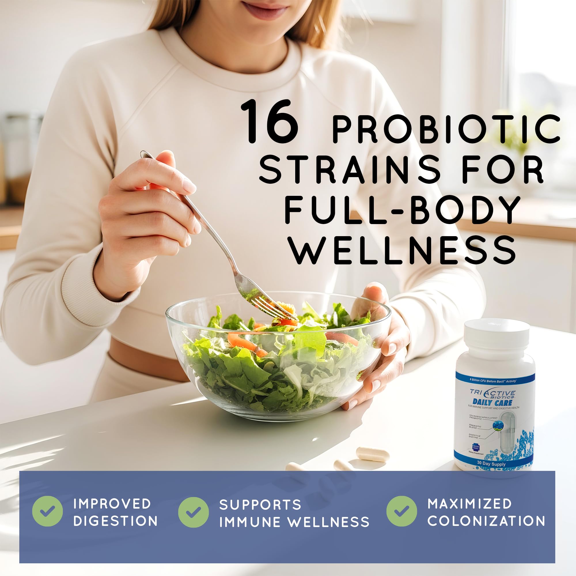 Essential Source TriActive Biotics Daily Care – Probiotics for Women and Men, 6 Billion CFU with Prebiotic Blend – Daily Digestive and Immune Support Gut Health Supplement – 30 Capsules Essential SourceAu supplements