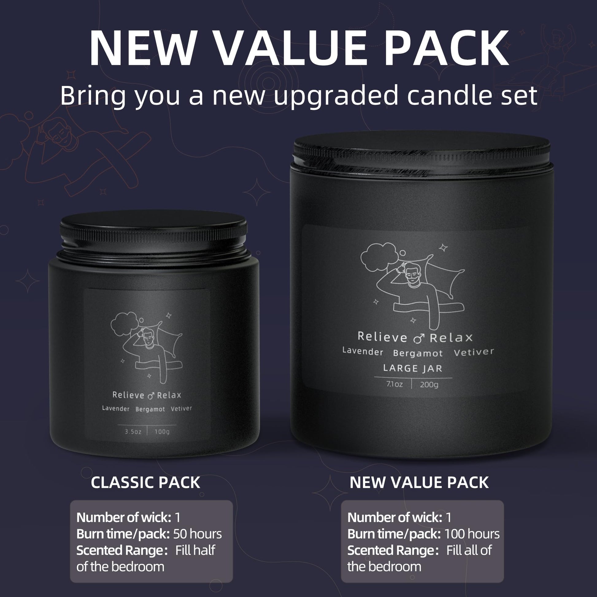 TRINIDa Large Sleep Scented Candles, Black Jar Natural Soy Candles for Home Scented, Candle Gift TRINIDaAu supplements