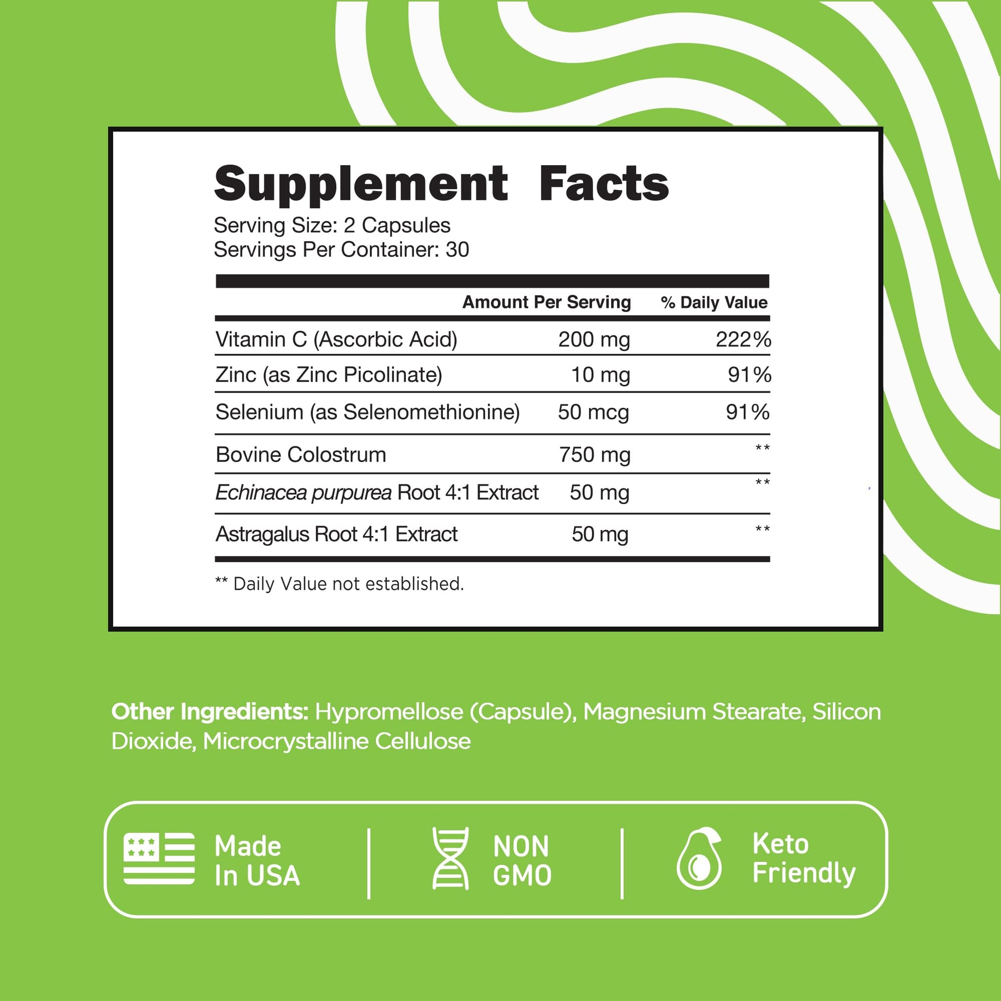 Vital Vitamins Colostrum Supplement - Vitamin C, Zinc, & Selenium - from First Milking - Standardized to Contain 10% IgG Immunoglobulins - Grass-Fed American Cows - 60 Capsules Vital VitaminsAu supplements