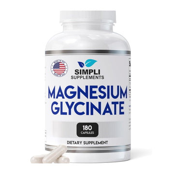 Magnesium Glycinate 400mg per Serving – High Absorption – Gentle on Stomach – Supports Sleep, Relaxation, Muscle, Bone & Immune Health – Non-GMO, Vegan, 180 Capsules Simpli SupplementsAu supplements