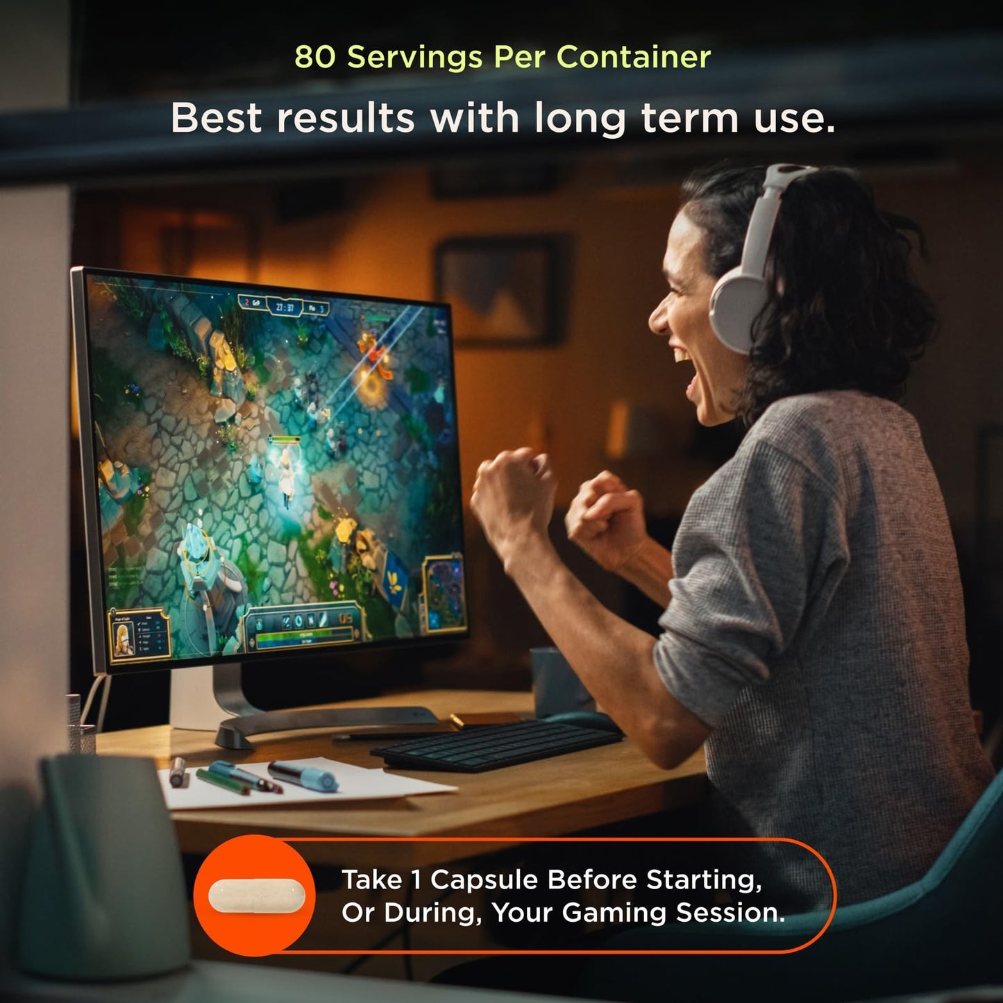 Genius Gamer, Gaming Focus Supplement, 80 Pills - Elite Nootropic Performance Booster - Boost Brain & Mental Clarity, Reaction Time & Concentration - Blue Light Support with Lutemax The Genius BrandUS supplements