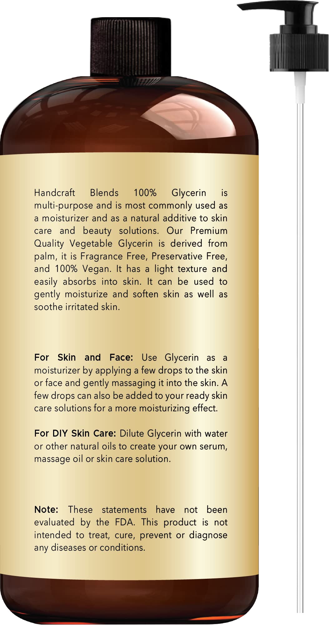 Handcraft Blends Vegetable Glycerin for Skin and Hair 28 oz - Pure Vegetable Glycerin Liquid Handcraft BlendsAu supplements
