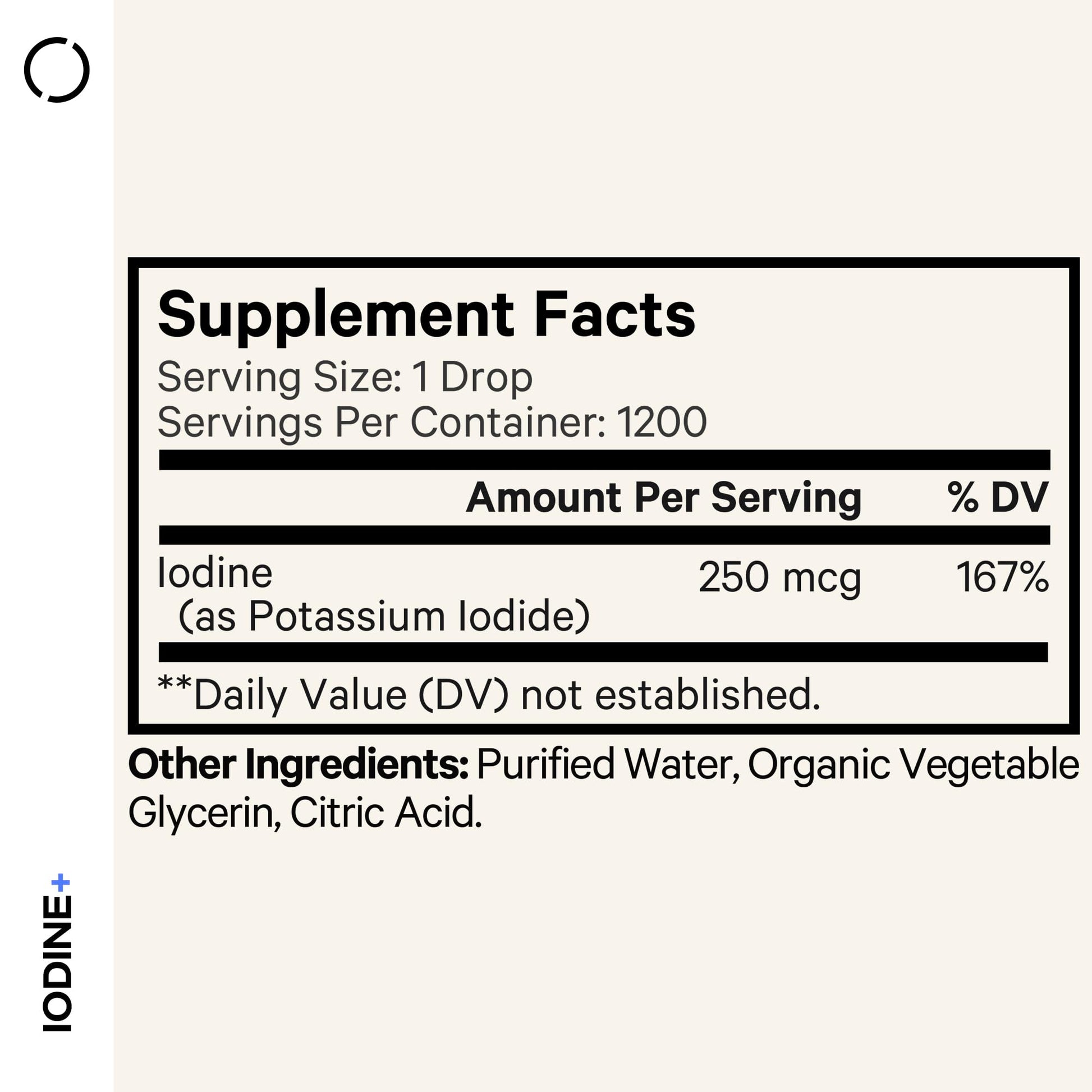 Codeage USDA Certified Organic Iodine Drops - 250 Mcg Per Serving - 1+ Year Supply - Liquid Iodide Supplement - Pure, Clear Iodine - Vegan Potassium Iodine Liquid Drop - 2 fl oz CodeageAu supplements