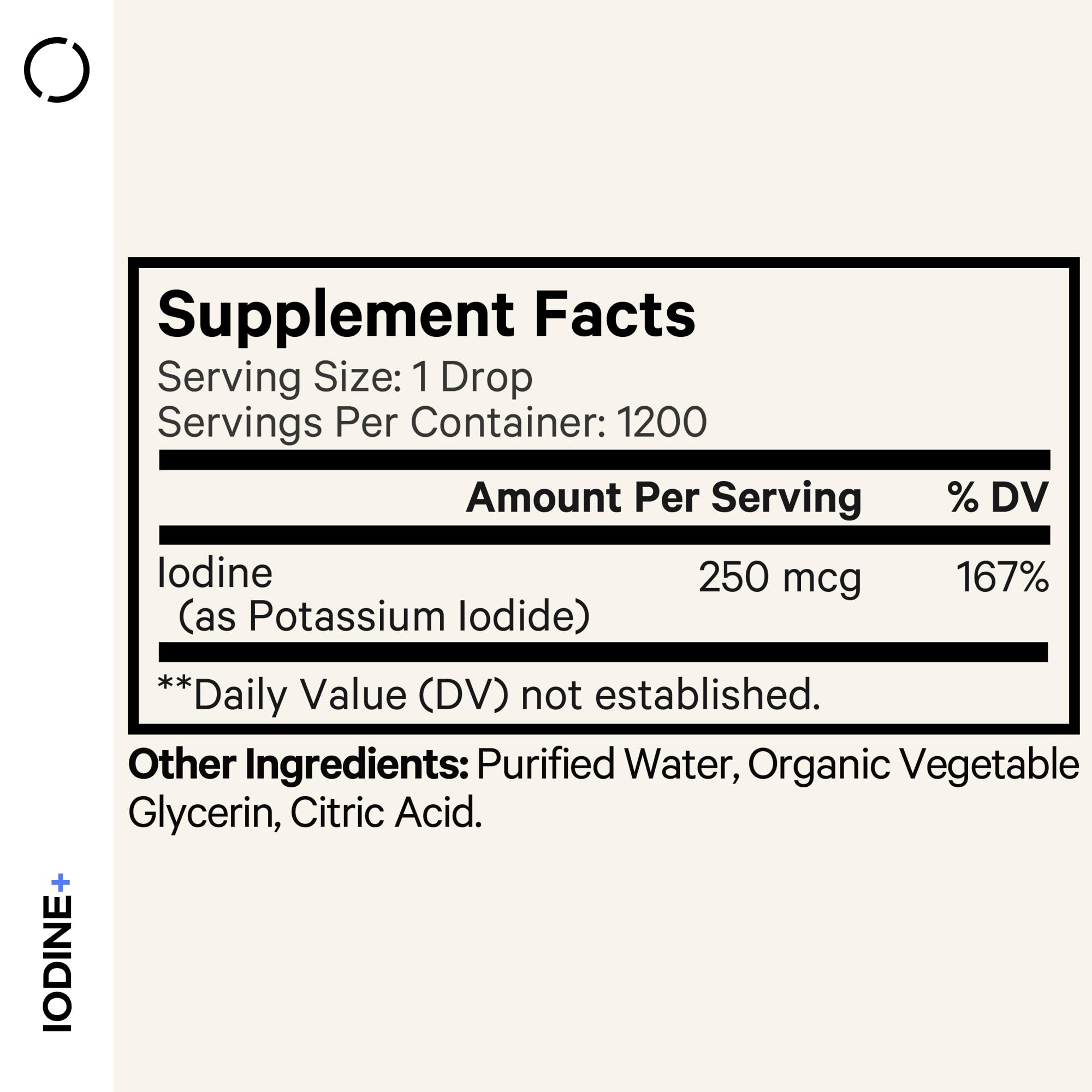 Codeage USDA Certified Organic Iodine Drops - 250 Mcg Per Serving - 1+ Year Supply - Liquid Iodide Supplement - Pure, Clear Iodine - Vegan Potassium Iodine Liquid Drop - 2 fl oz CodeageAu supplements