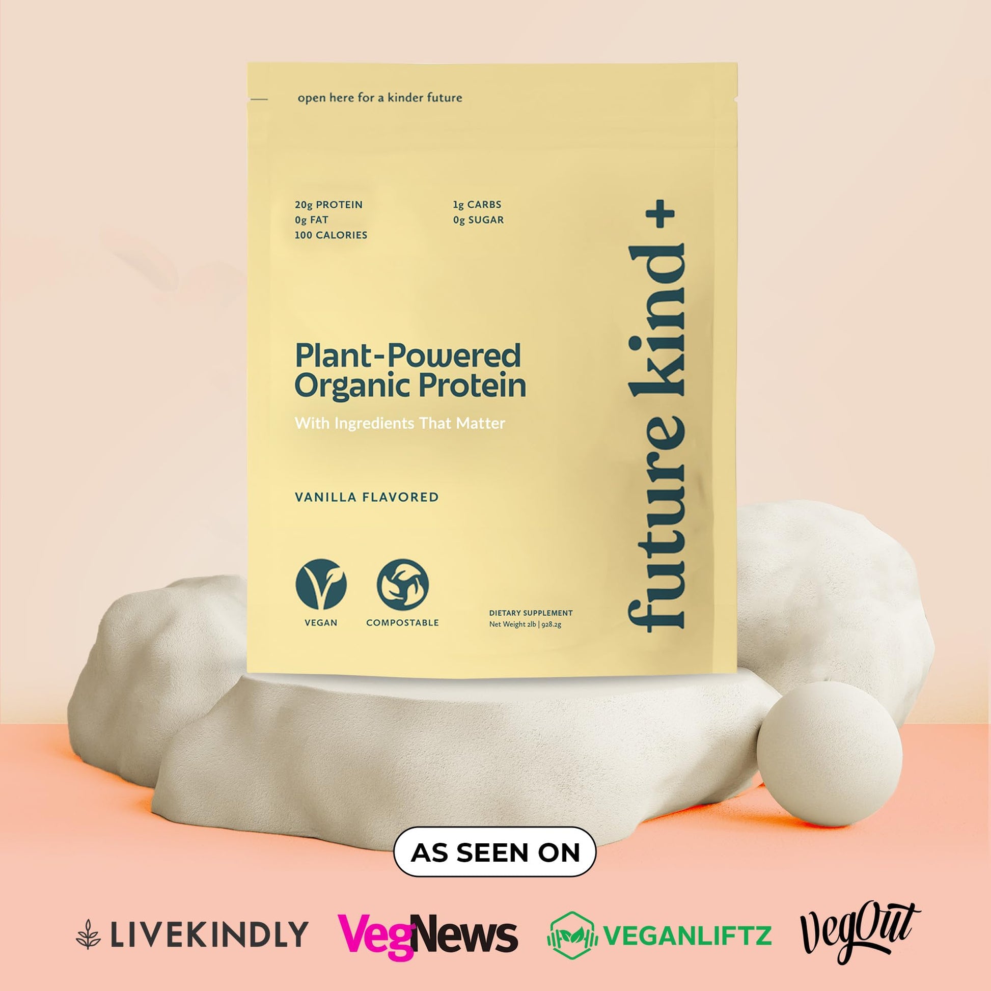 Future Kind Vegan Protein Powder, Vanilla, Pea Plant Protein for Lean Muscle with Iron & Fiber, Whey-Free, Sugar-Free, Soy-Free, Non-Dairy (34 Servings) Future KindAu supplements