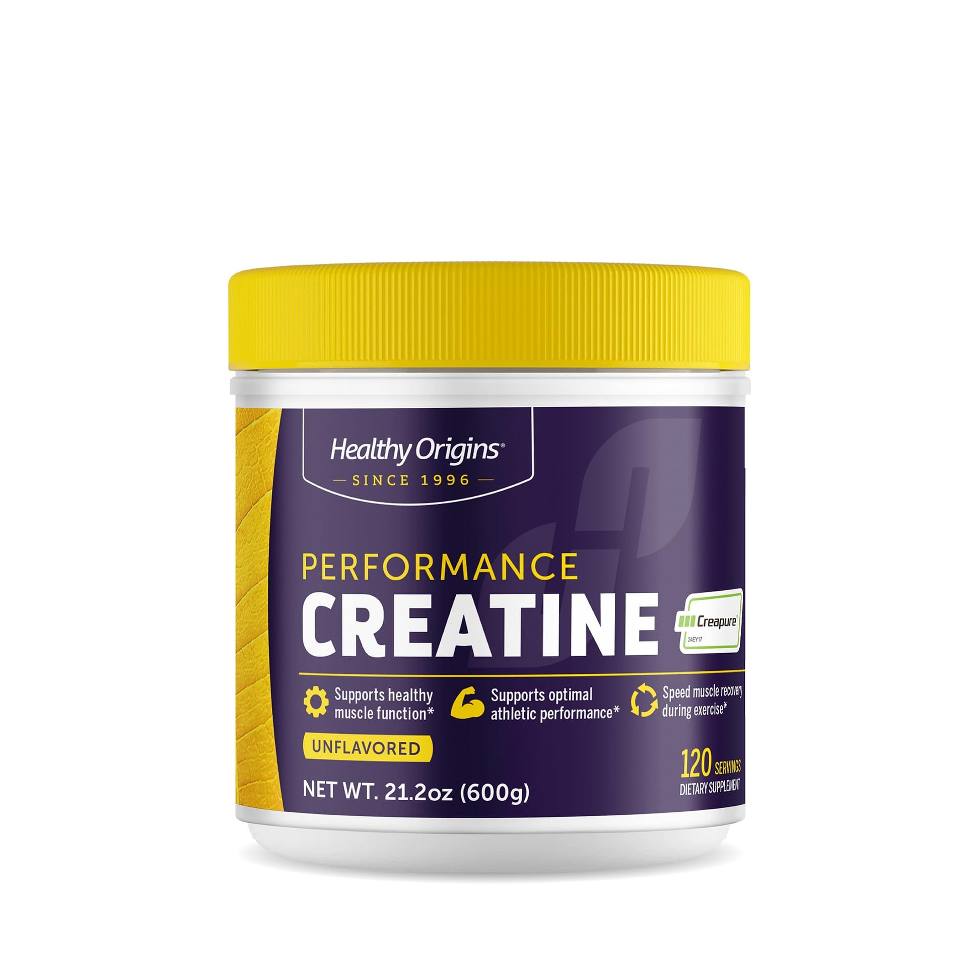 Healthy Origins® Performance Creatine with Creapure®, Unflavored Micronized Powder, Supports Muscle Function, Energy & Recovery, 21.2oz (600g), 120 Servings Healthy OriginsAu supplements