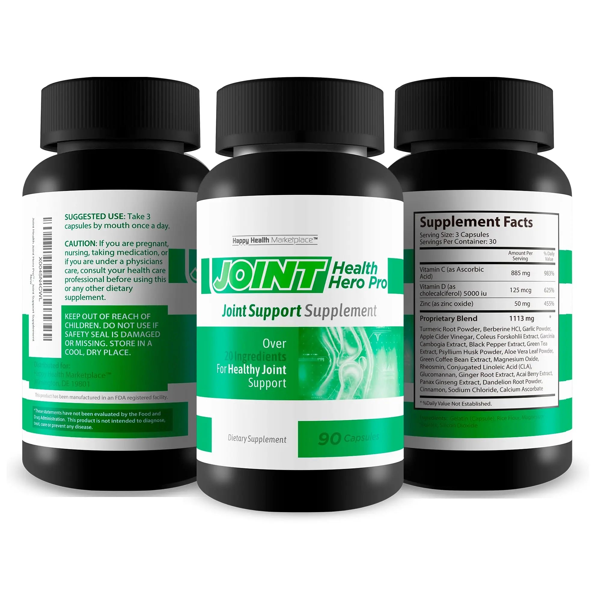 Joint Health Hero Pro - Our Best Joint & Bone Support Supplement - Turmeric - Vitamin D - Vitamin C - for Knees, Hips, Hands, Feet, Back, Neck, and More - Our Best Vitamin D Formula Happy Health Marketplacenz supplements