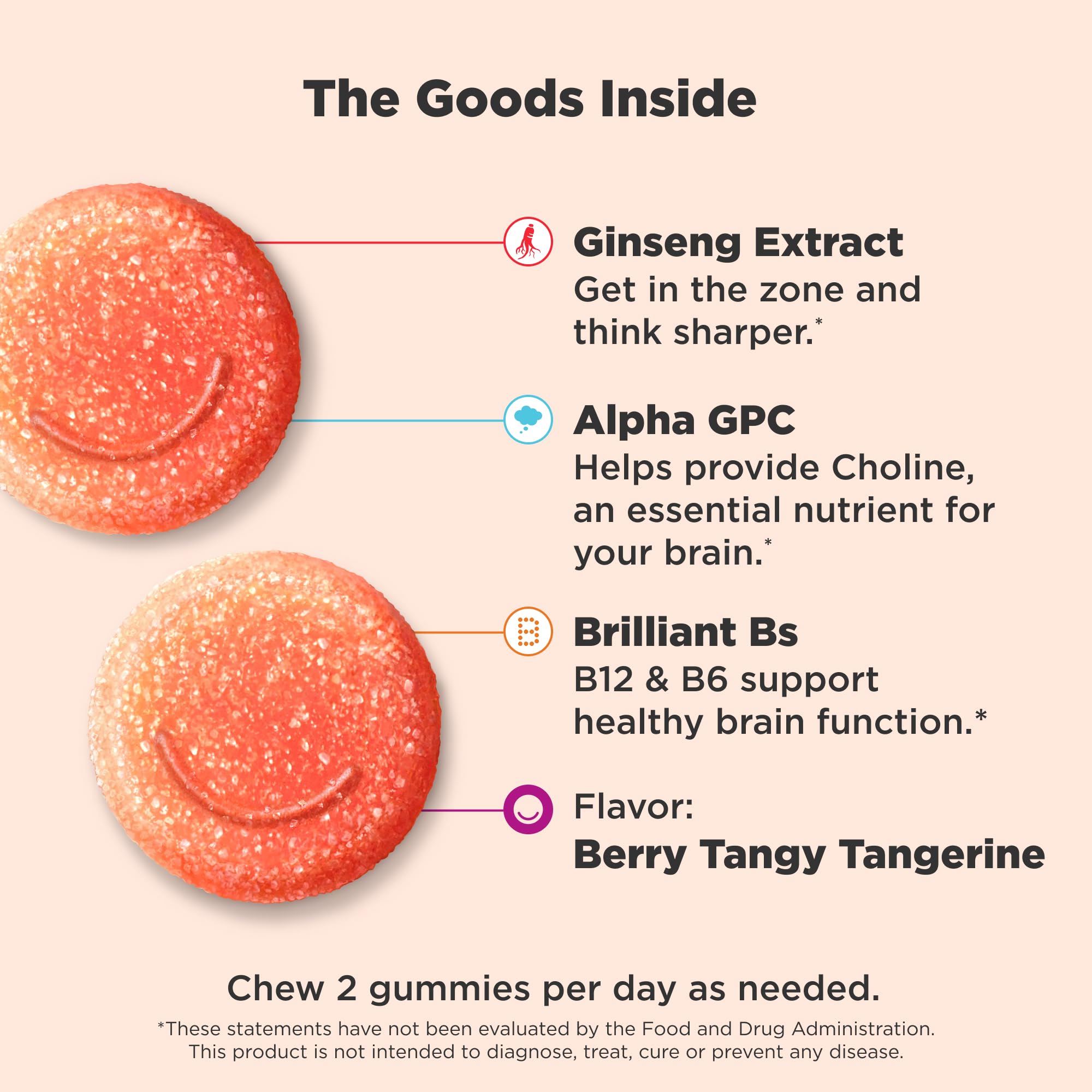 OLLY Laser Focus Gummy, Ginseng, Alpha GPC, B Vitamins, Berry Tangerine Flavor - 36 Count OLLYAu supplements