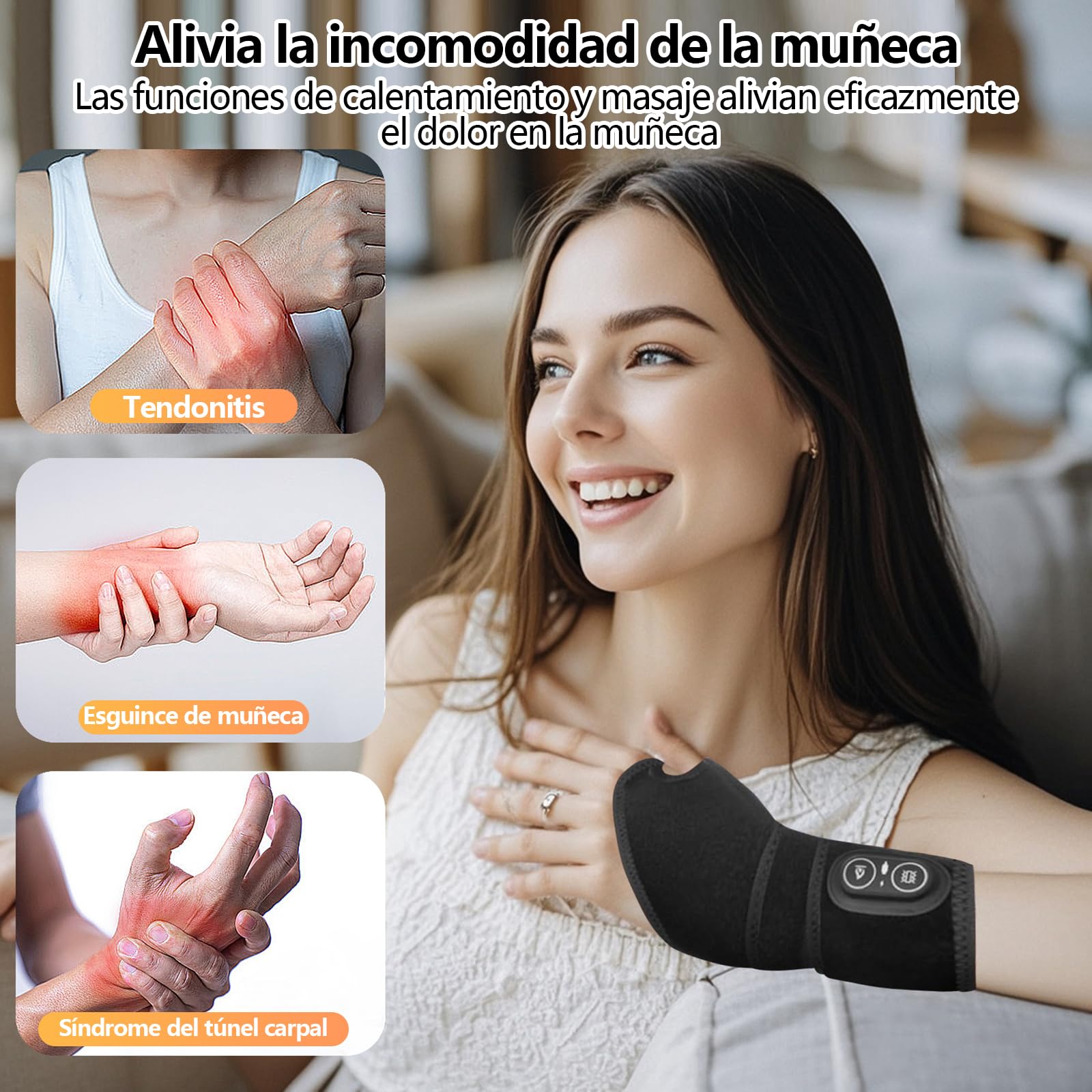 ZMHWANY Rechargeable Cordless Wrist Massager with Heat and Compression, 3000mAh Battery for Arthritis Carpal Tunnel Pain Relief, Wireless Heating Pad Ideal for Seniors ZMHWANYAu supplements