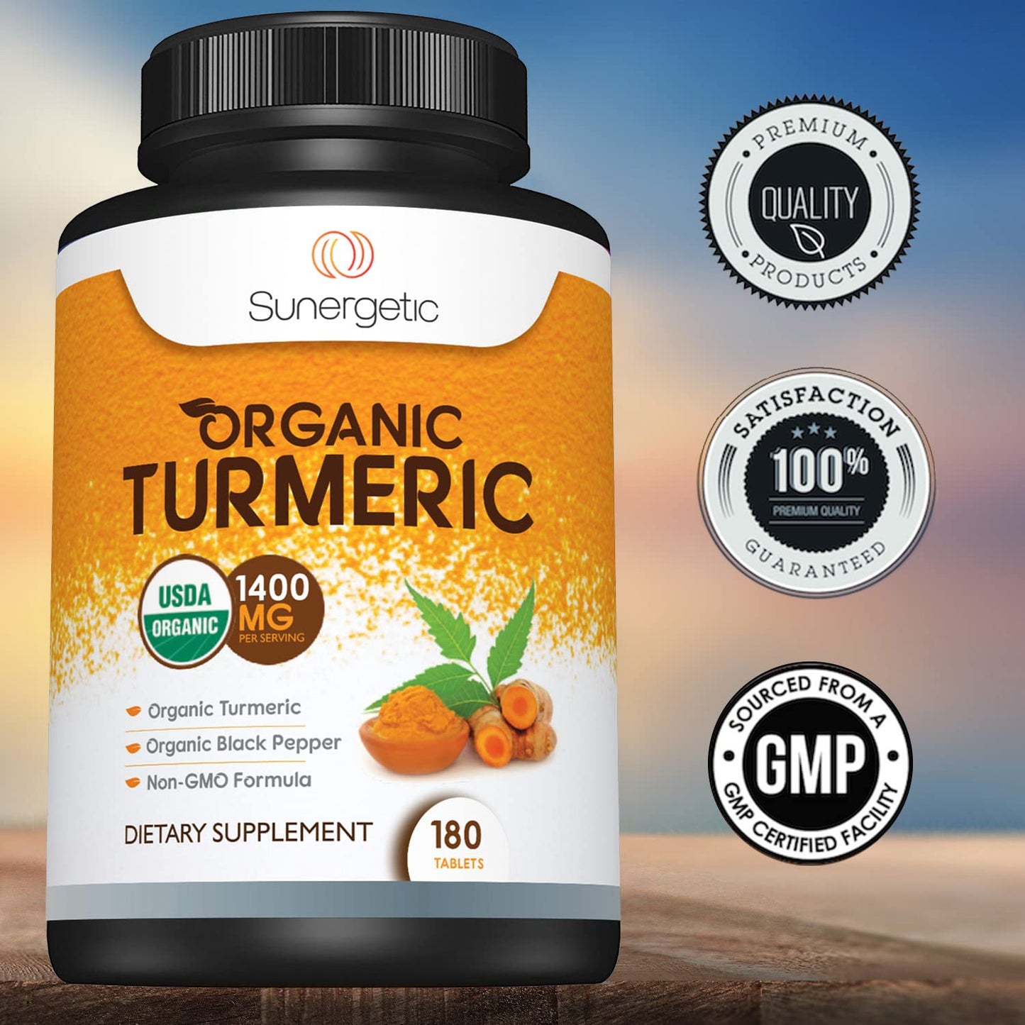 Sunergetic USDA Certified Organic Turmeric Supplement – Includes Organic Turmeric SunergeticUS supplements