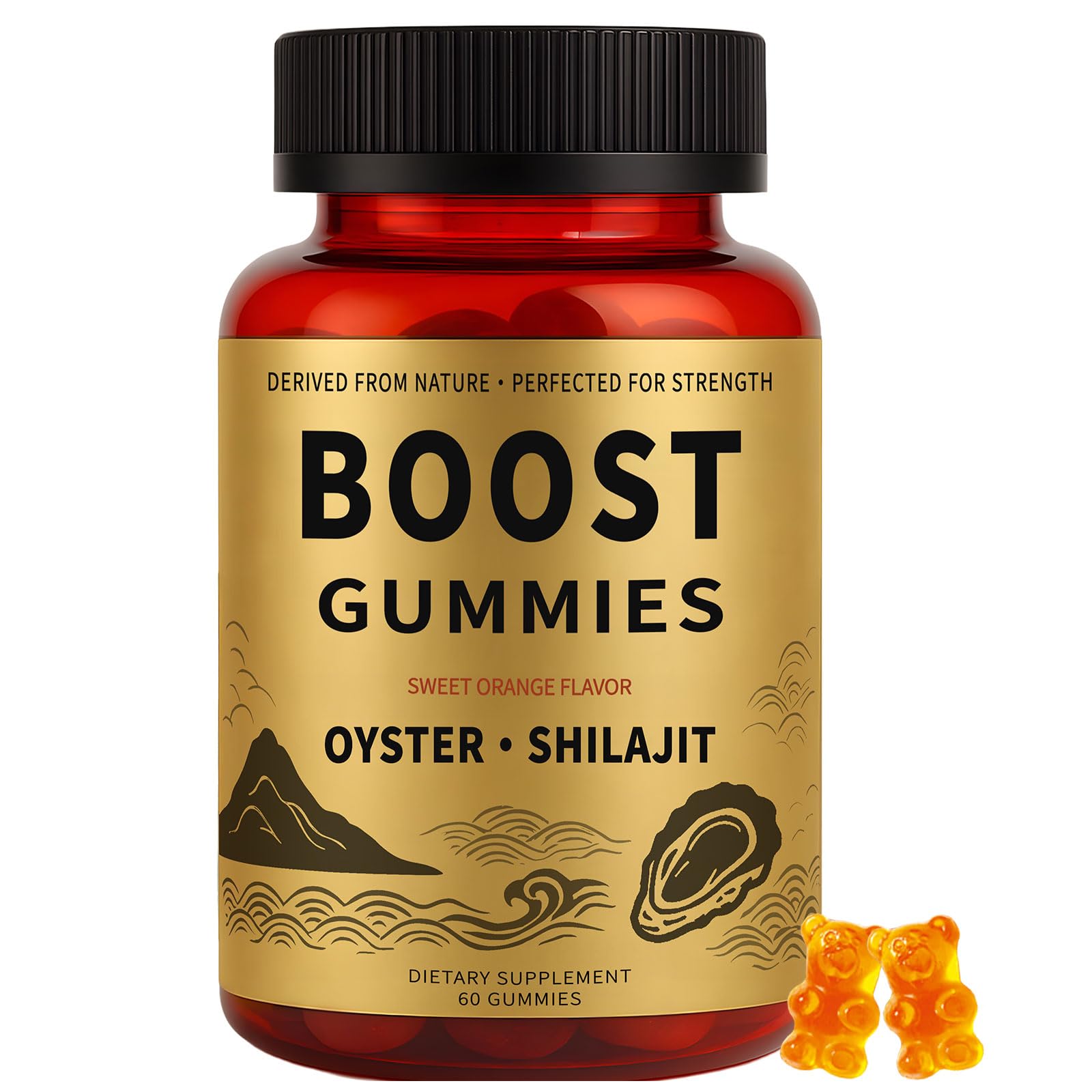 Rulinal Boost Alpha Gummies for Men | Oyster Shilajit Gummies for Adults | Enhances Strength & Immune Support | with Oyster, Shilajit, Vitamin B3, Maca Powder | Non-GMO & Vegan | 60 Gummies RulinalAu supplements