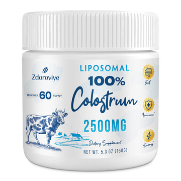 Zdoroviye Liposomal Bovine Colostrum Powder Supplement 2500 mg, Higher Absorption Than Regular Bovine Colostrum (60 Servings) ZdoroviyeAu supplements