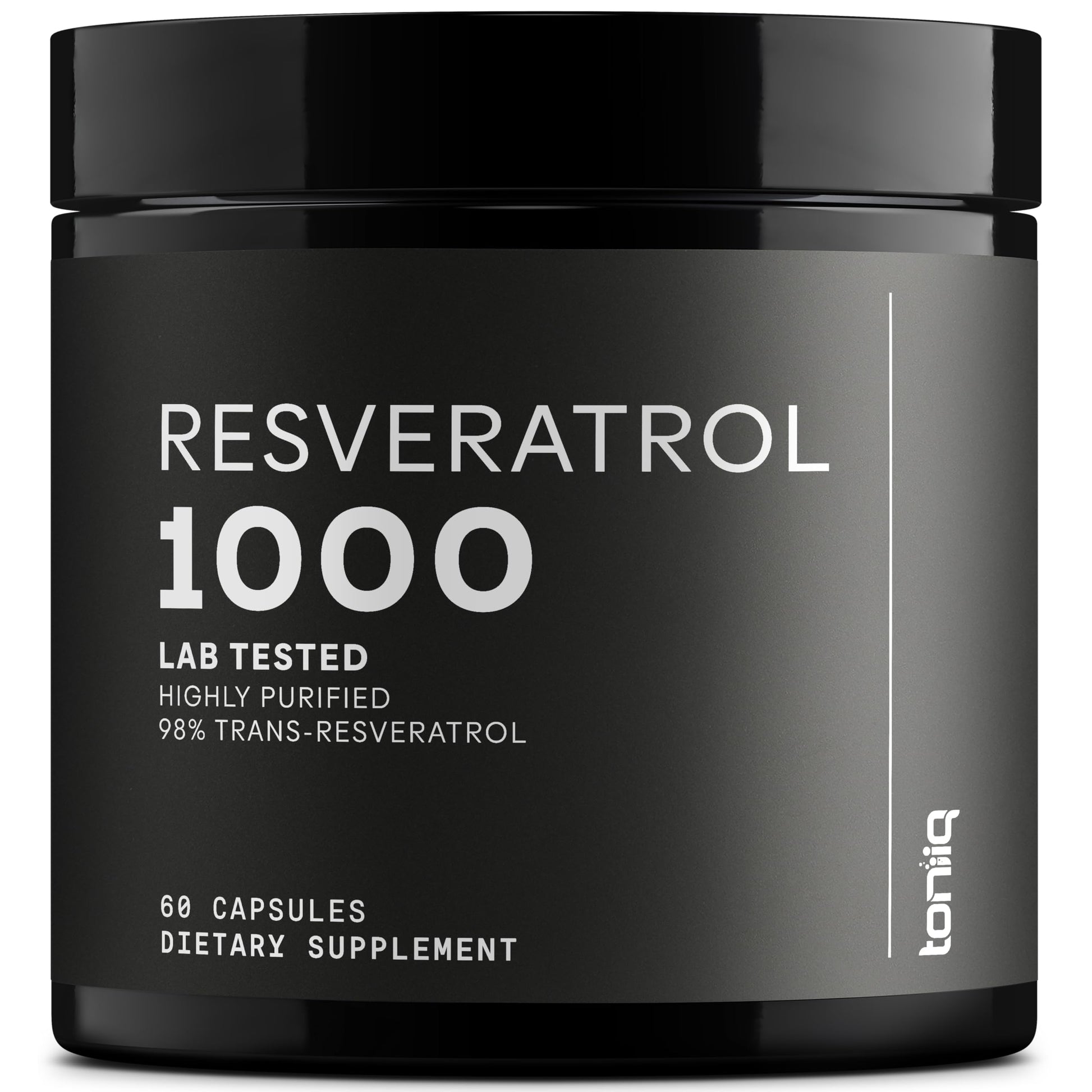 Ultra High Potency Third-Party Tested Trans Resveratrol 1000mg - 98% Pure, Highly Purified and Bioavailable - Resveratrol Polygonum Root Extract - 60 Capsules ToniiqAu supplements