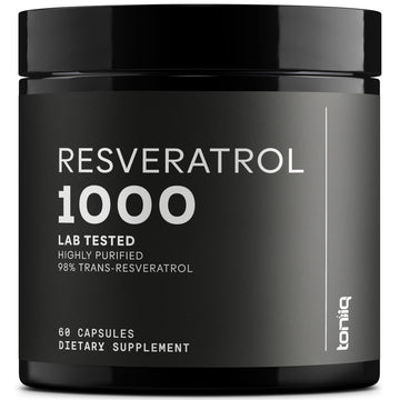 Ultra High Potency Third-Party Tested Trans Resveratrol 1000mg - 98% Pure, Highly Purified and Bioavailable - Resveratrol Polygonum Root Extract - 60 Capsules ToniiqAu supplements