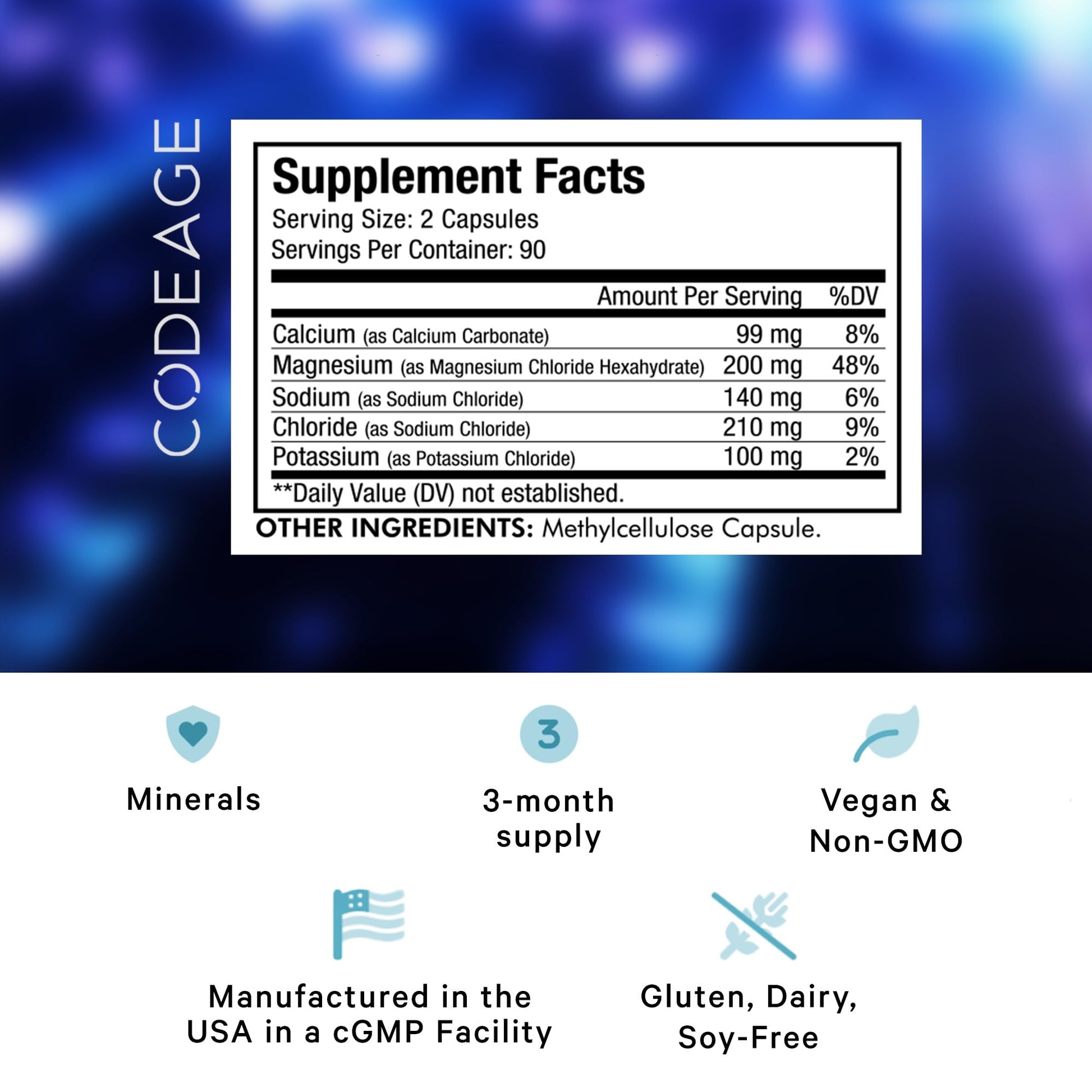 Keto Electrolytes Supplement – Vegan Electrolyte Tablets w Magnesium, Potassium CodeageUS supplements