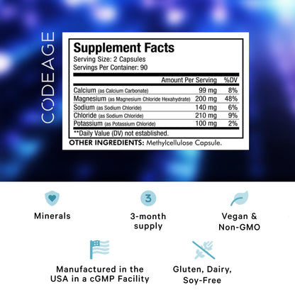 Keto Electrolytes Supplement – Vegan Electrolyte Tablets w Magnesium, Potassium CodeageUS supplements