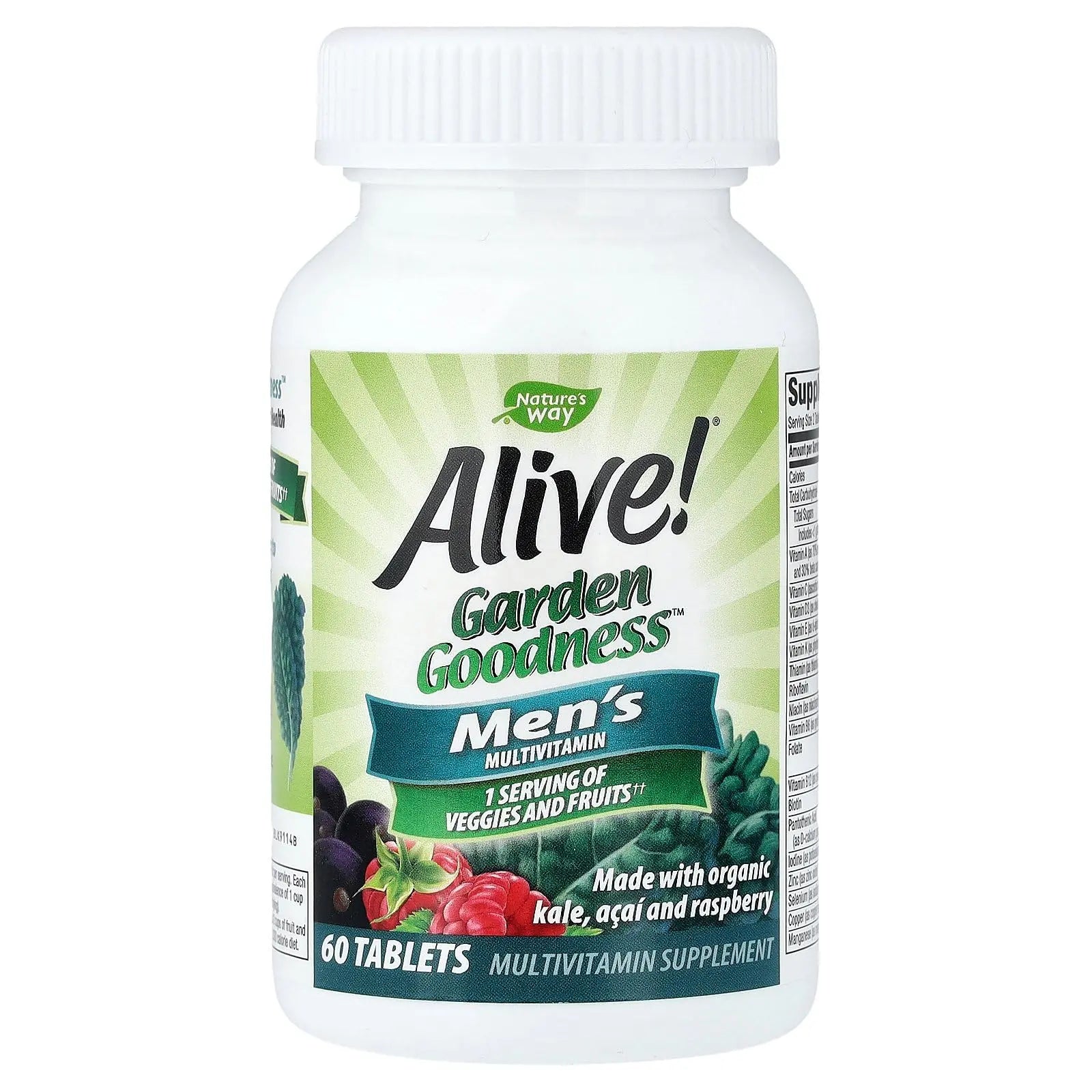 Nature's Way Alive! Garden Goodness Men's Multivitamin, Veggie & Fruit Blend (1400mg per serving), Made with Organic Kale, 60 Count Nature's WayAu supplements