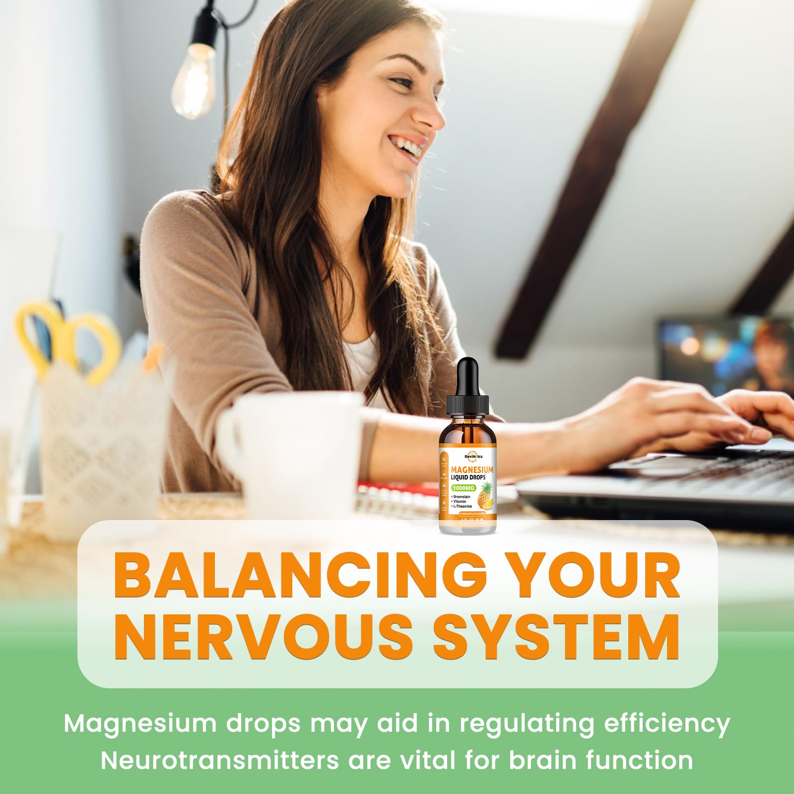 Magnesium Glycinate Liquid Drops, 1000mg of Liquid Magnesium Complex Supplement for Sleep, Nerve, Energy, Muscle, Bone, Calm & Digestion, High Absorption, 2 Fl Oz, Sugar-Free Pineapple Flavor ReviNutraAu supplements