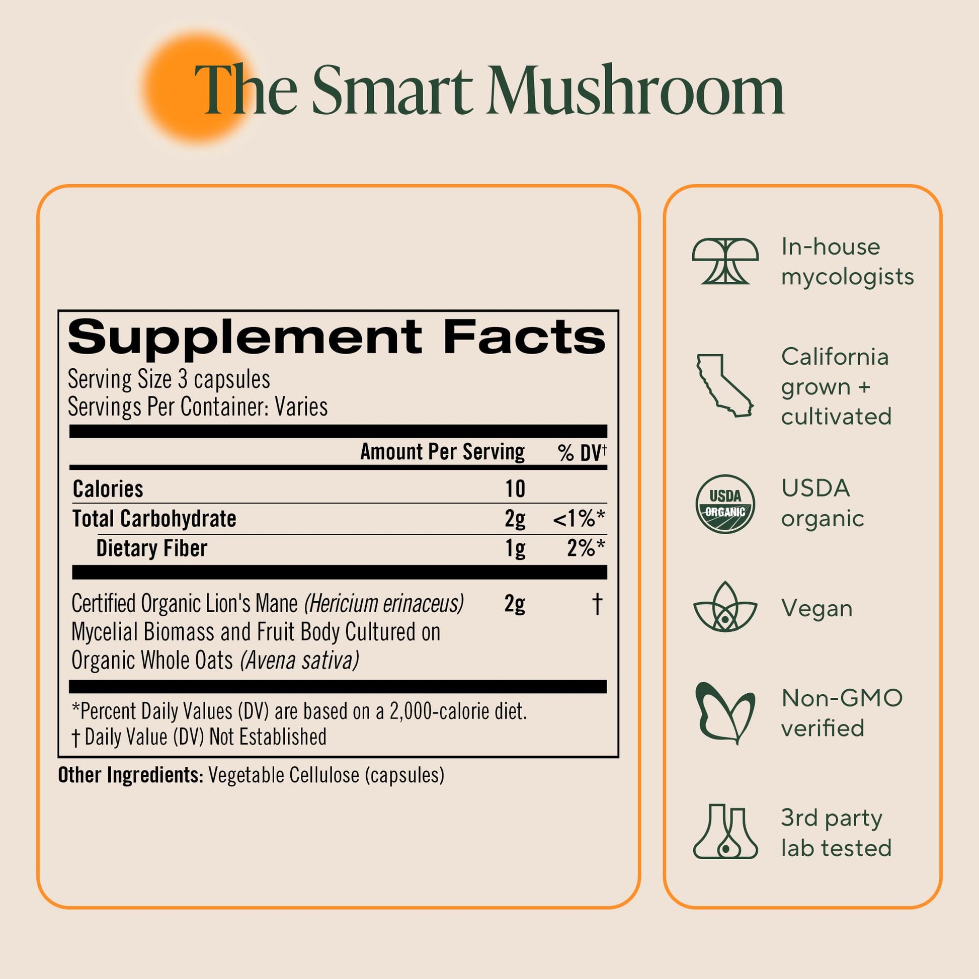 Om Lion’s Mane Mushroom Capsules - Organic Mushroom Supplement and Nootropic - Brain Supplements for Memory and Focus, 180 Count (60 Servings) OM MUSHROOM SUPERFOODAu supplements