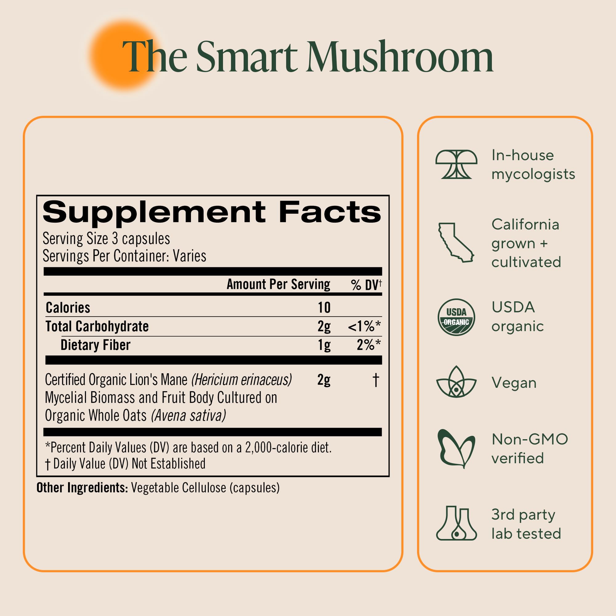 Om Lion’s Mane Mushroom Capsules - Organic Mushroom Supplement and Nootropic - Brain Supplements for Memory and Focus, 180 Count (60 Servings) OM MUSHROOM SUPERFOODAu supplements