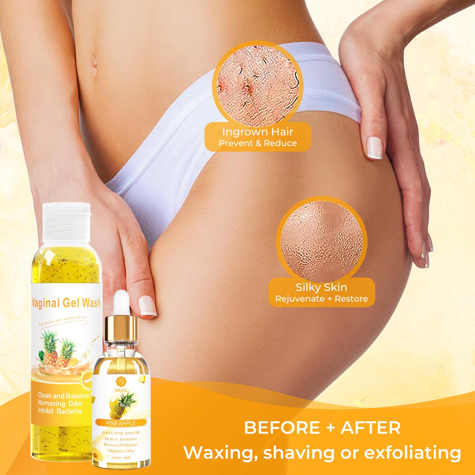Feminine Wash & Yoni Oil & Yoni Soap Set for Women, Yoni Wash for Vaginal Ph Balance Remove Odor BASSIAu supplements