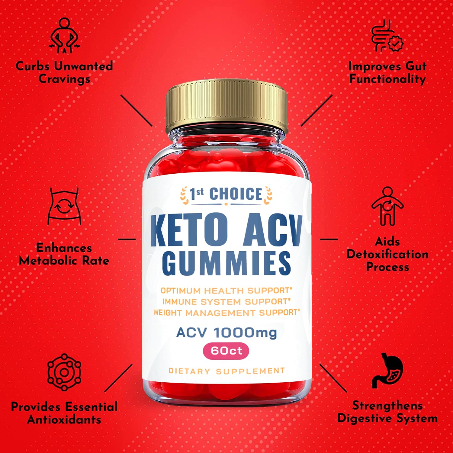 Ark Labs (2 Pack) 1st Choice Keto Gummies, 1st Choice ACV Gummies, 1st Choice Keto ACV Ark LabsUS supplements