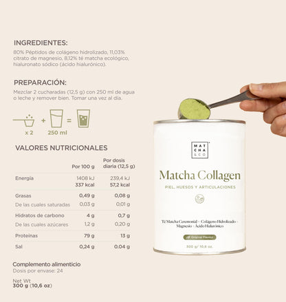 Collagen with Magnesium, Matcha Tea and Hyaluronic Acid. Joints, skin and nails Matcha & COUS supplements