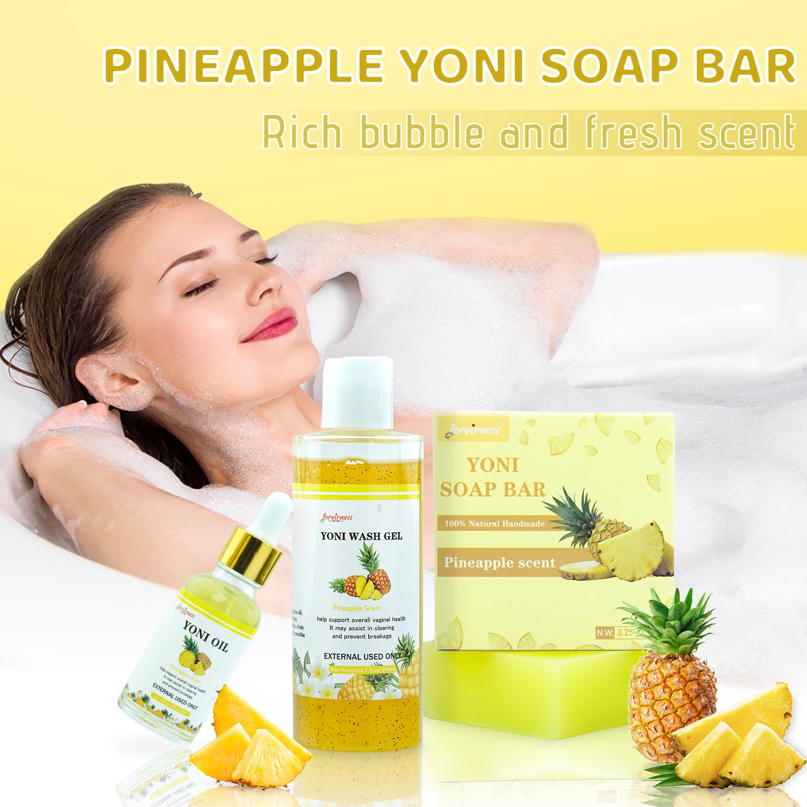 Yoni Wash Yoni Oil Yoni Bar Soap, Women ph Balance, Feminine Wash for Women Remove Odor Moisturizing forvirnessAu supplements