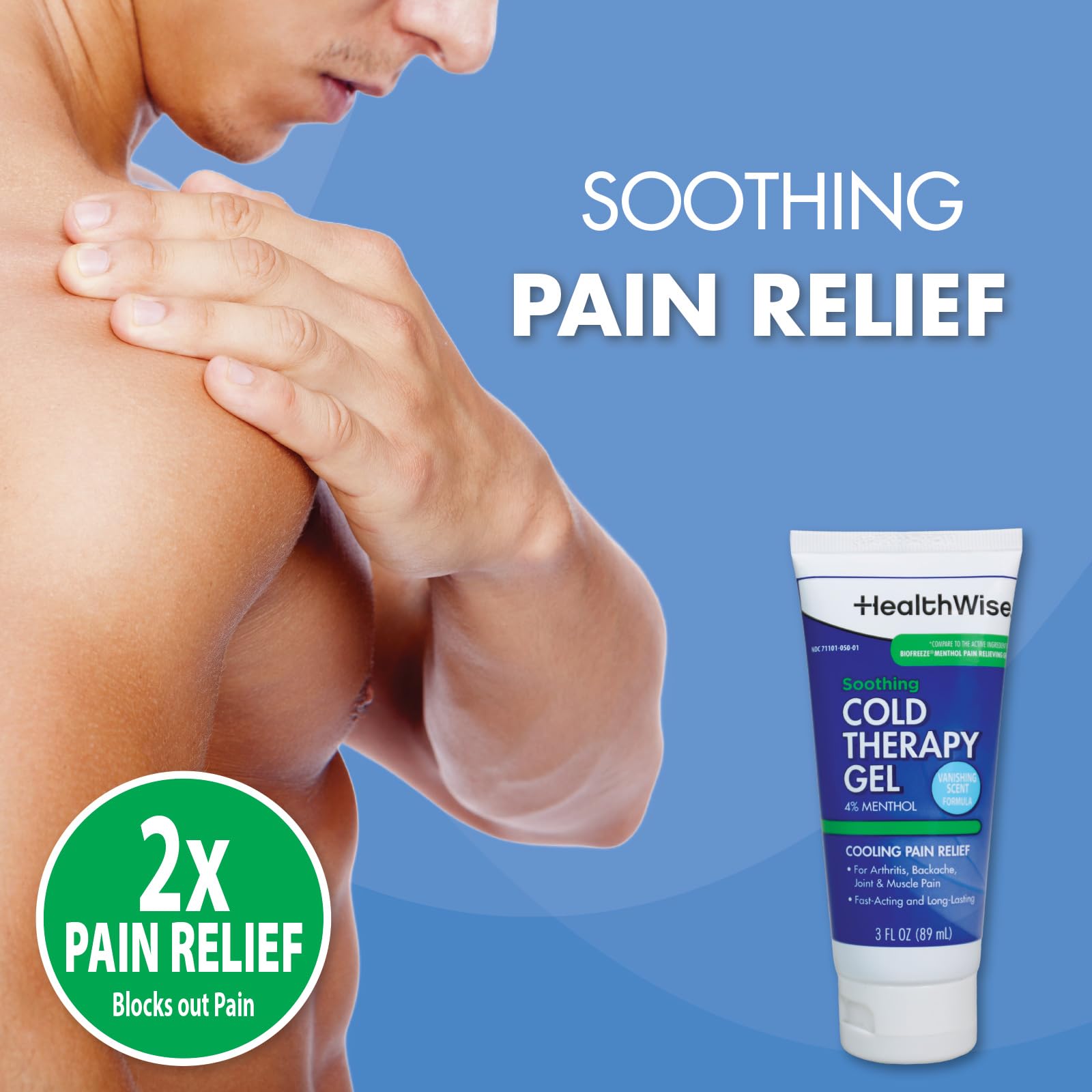 HealthWise Soothing Cold Therapy Gel | 4% Menthol | Vanishing Scent | 3.0 Oz | Arthritis Pain Relief | Topical Analgesic HealthWiseAu supplements