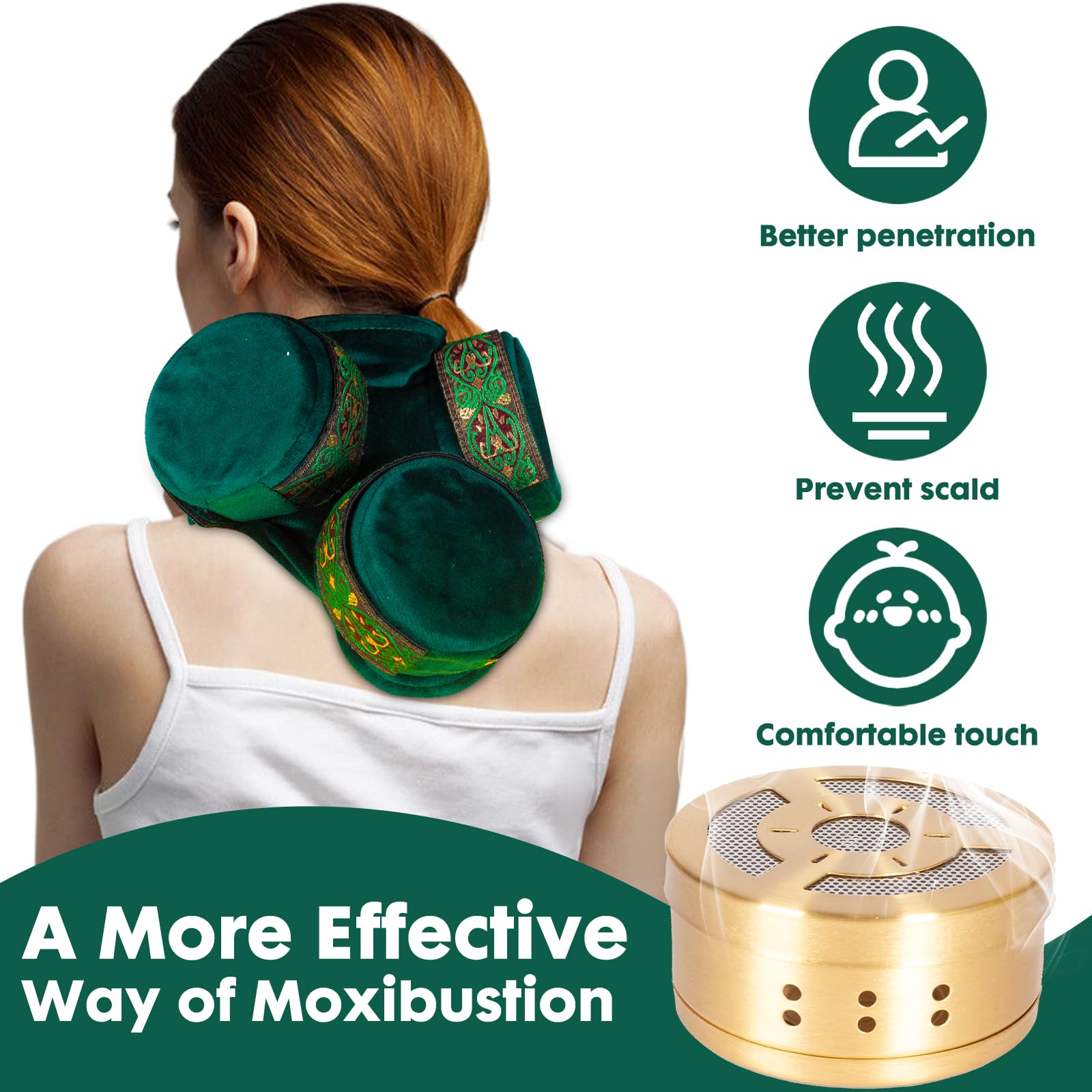 Smokeless Copper Moxa Box, Set of 3 Purifier Copper Tank Moxibustion Treatment Tool Portable BareloveAu supplements