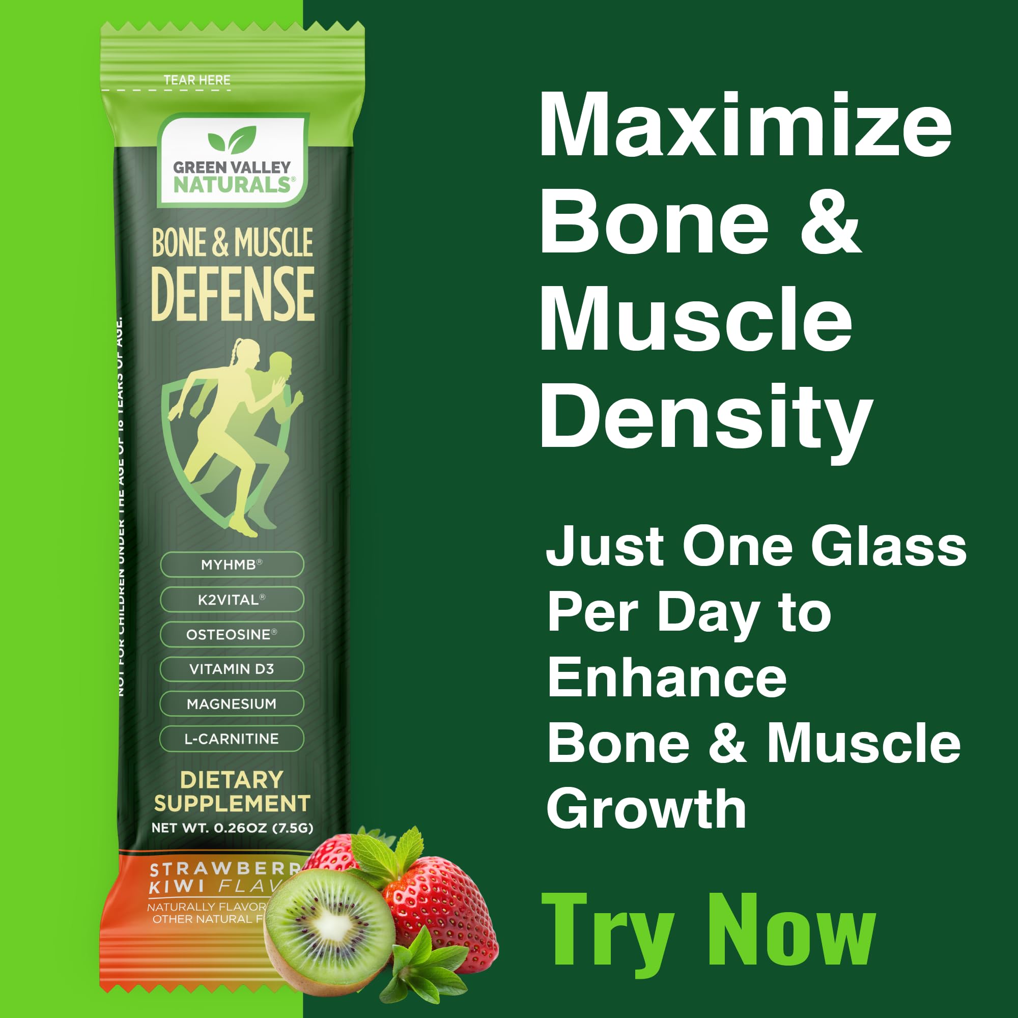 Bone & Muscle Defense Stick Pack | HMB + Leucine Amino Blend for Muscle Support | Protein Growth & Strength Formula for Women & Men | Fertility & Energy Support | Convenient On-the-Go Supplement GREEN VALLEY NATURALSAu supplements
