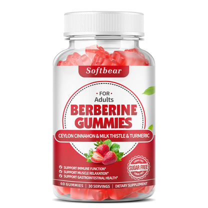 softbear Berberine with Ceylon Cinnamon Gummies-99% Purity Berberine HCL Supplements softbearUS supplements