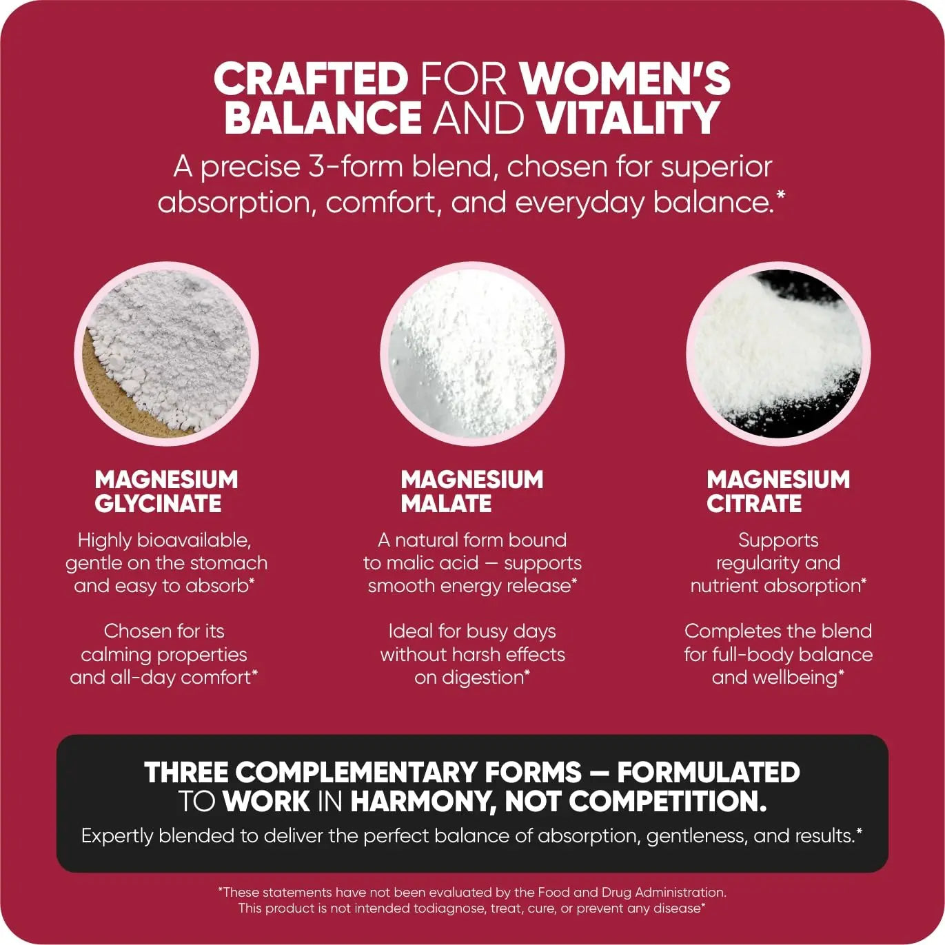 Premium Magnesium Complex for Women 60 Capsules | Complete 3-in-1 with Magnesium Glycinate Citrate & Malate Supports Calm, Digestion, Energy Vegan & Non-GMO Supplement | Veloraa Veloraanz supplements