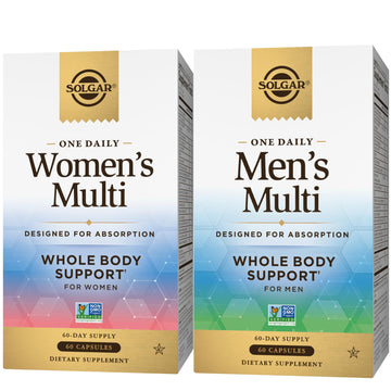 SOLGAR One a Day Women & Mens Bundle:Daily Women's Multi Whole Body Support, 60 Servings + Daily Men's Multivitamin Whole Body Support Supplement, 60 Servings SOLGARUS supplements